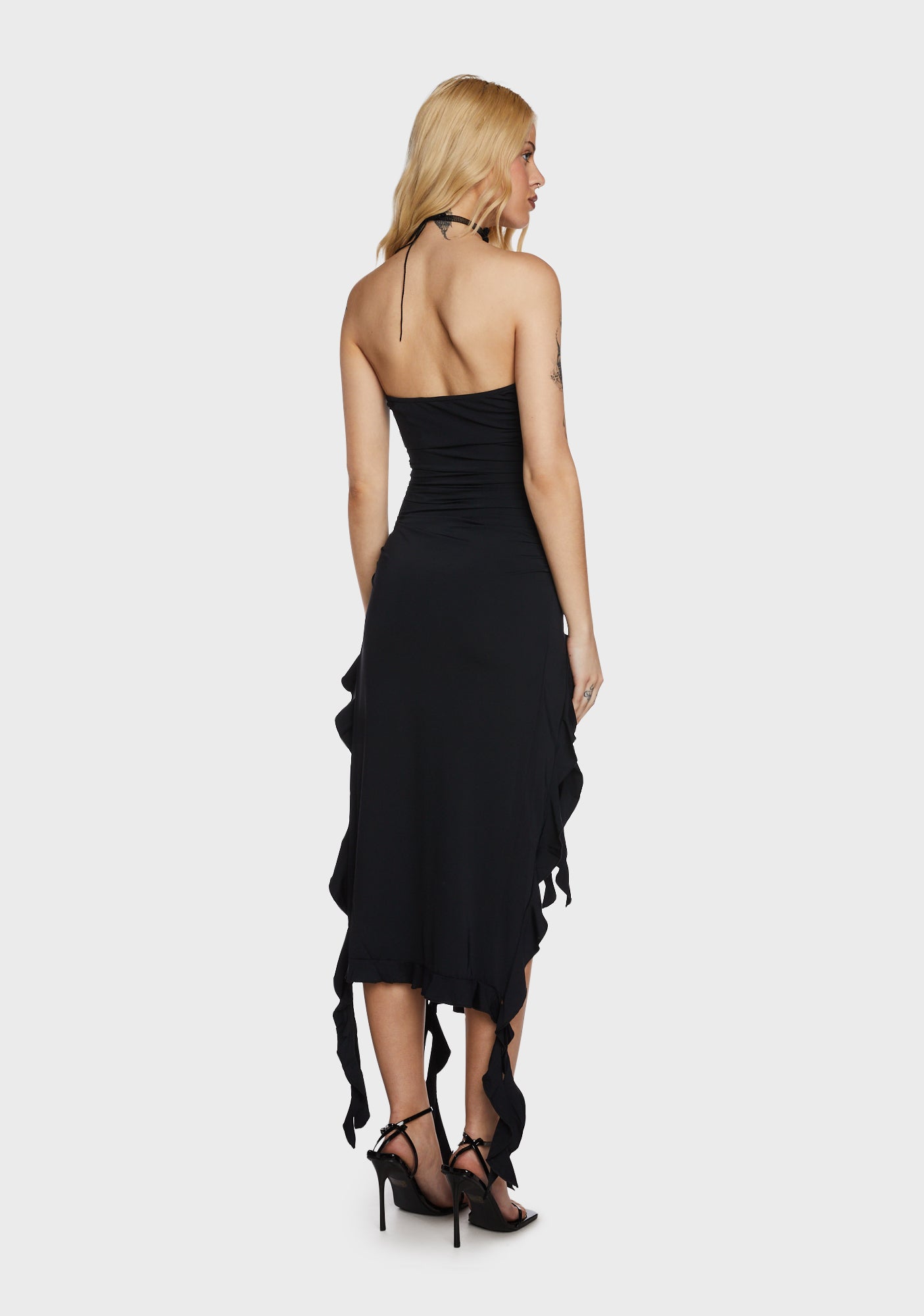 Lioness Strapless Ruffle Midi Dress