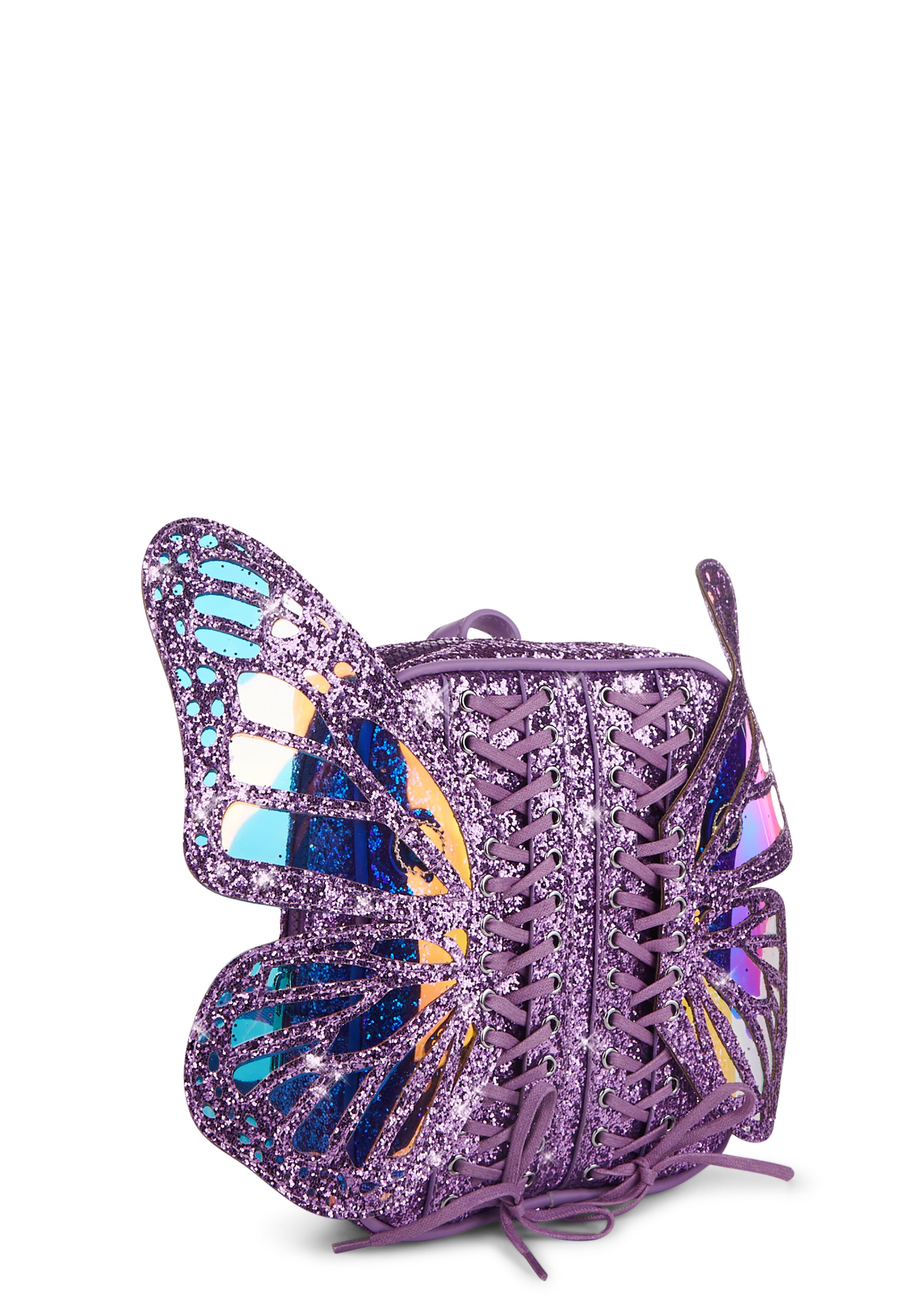 Club Exx Iridescent Butterfly Mini Backpack - Purple Glitter