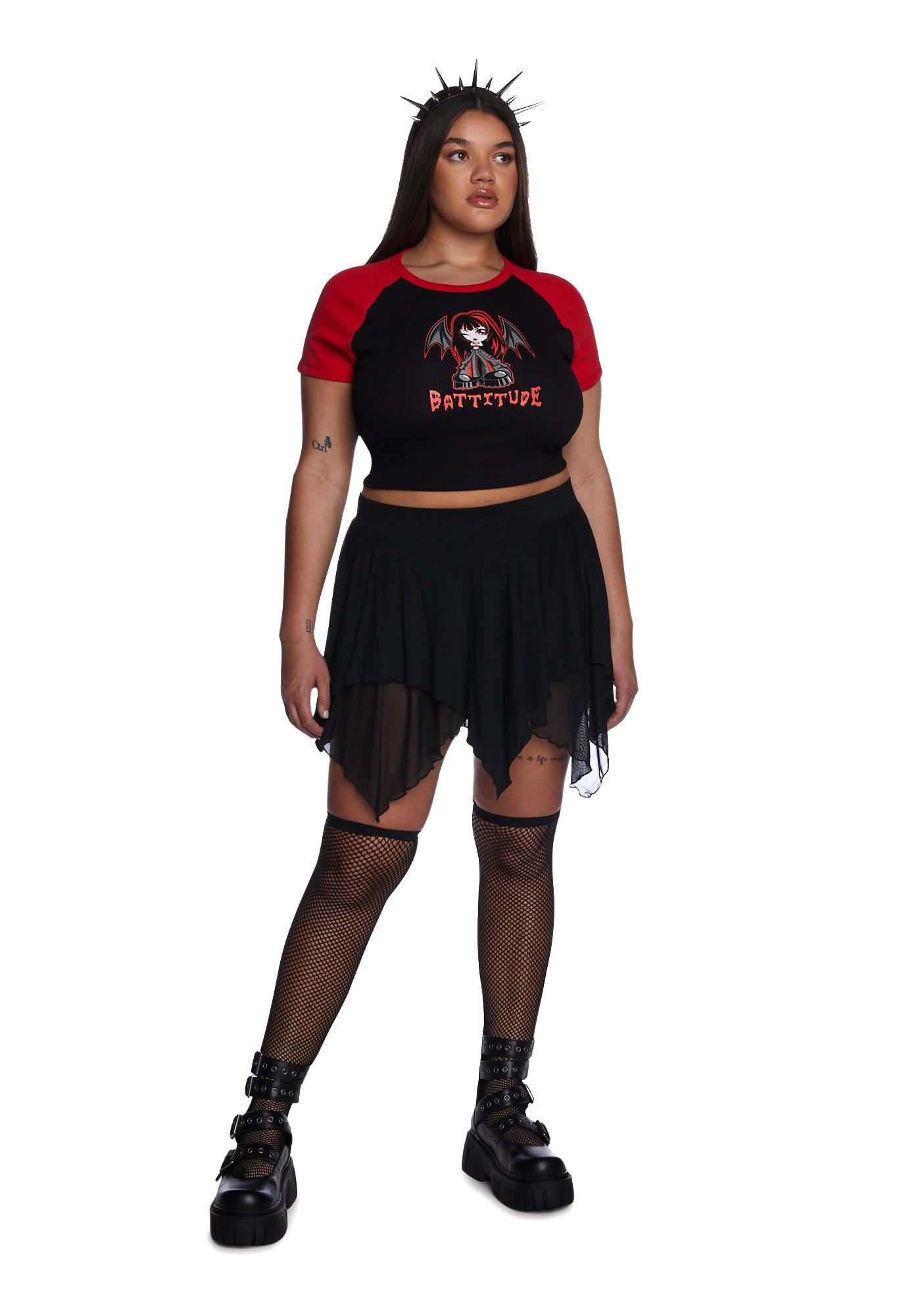 Plus Wait For The Blackout Mini Skirt