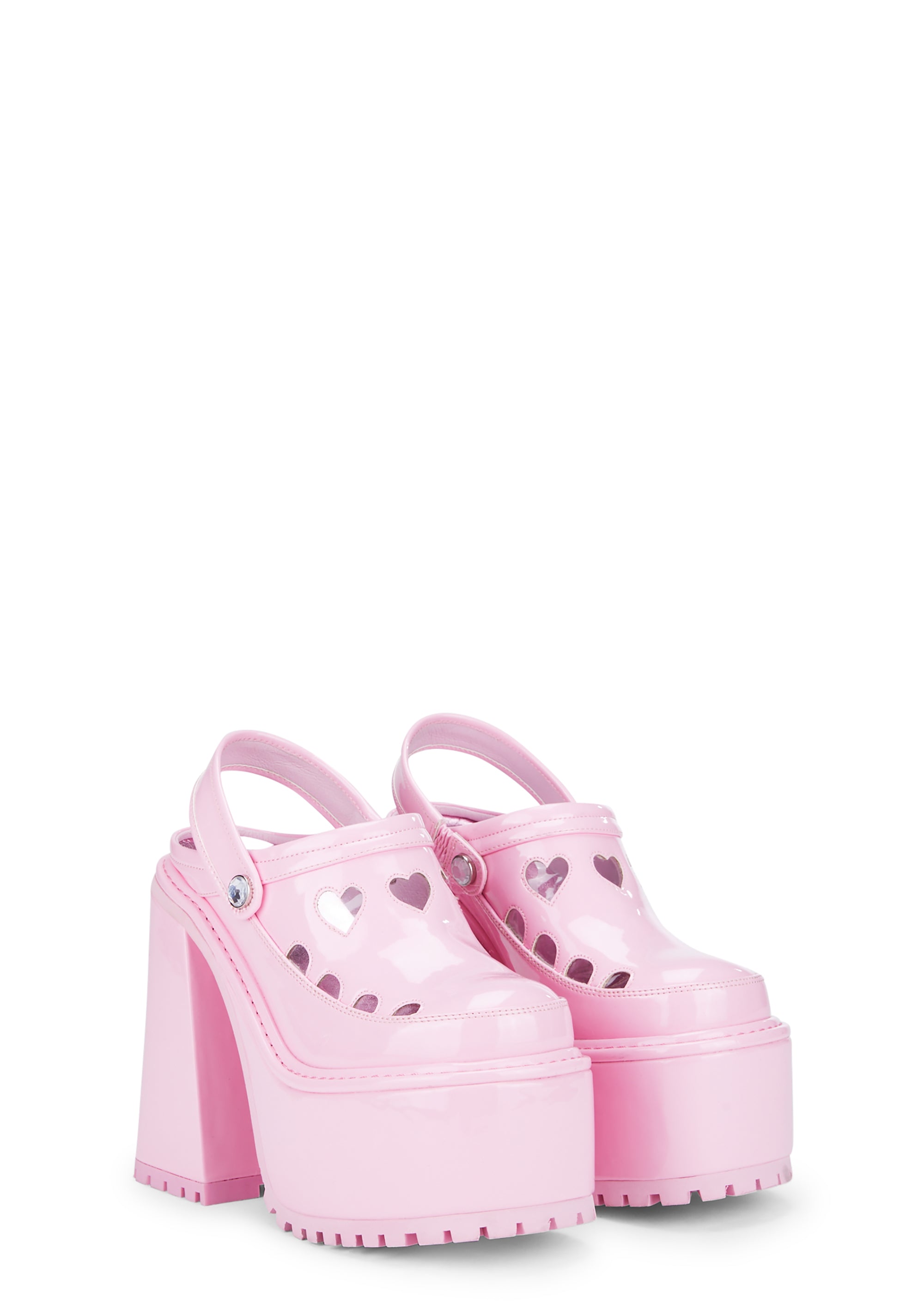 Girly Cues Platform Clogs - Pink