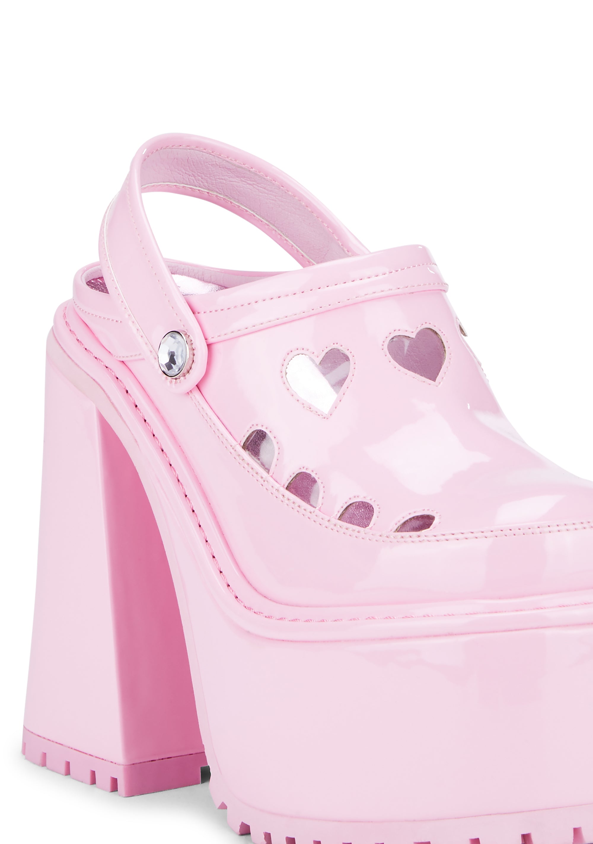 Girly Cues Platform Clogs Pink