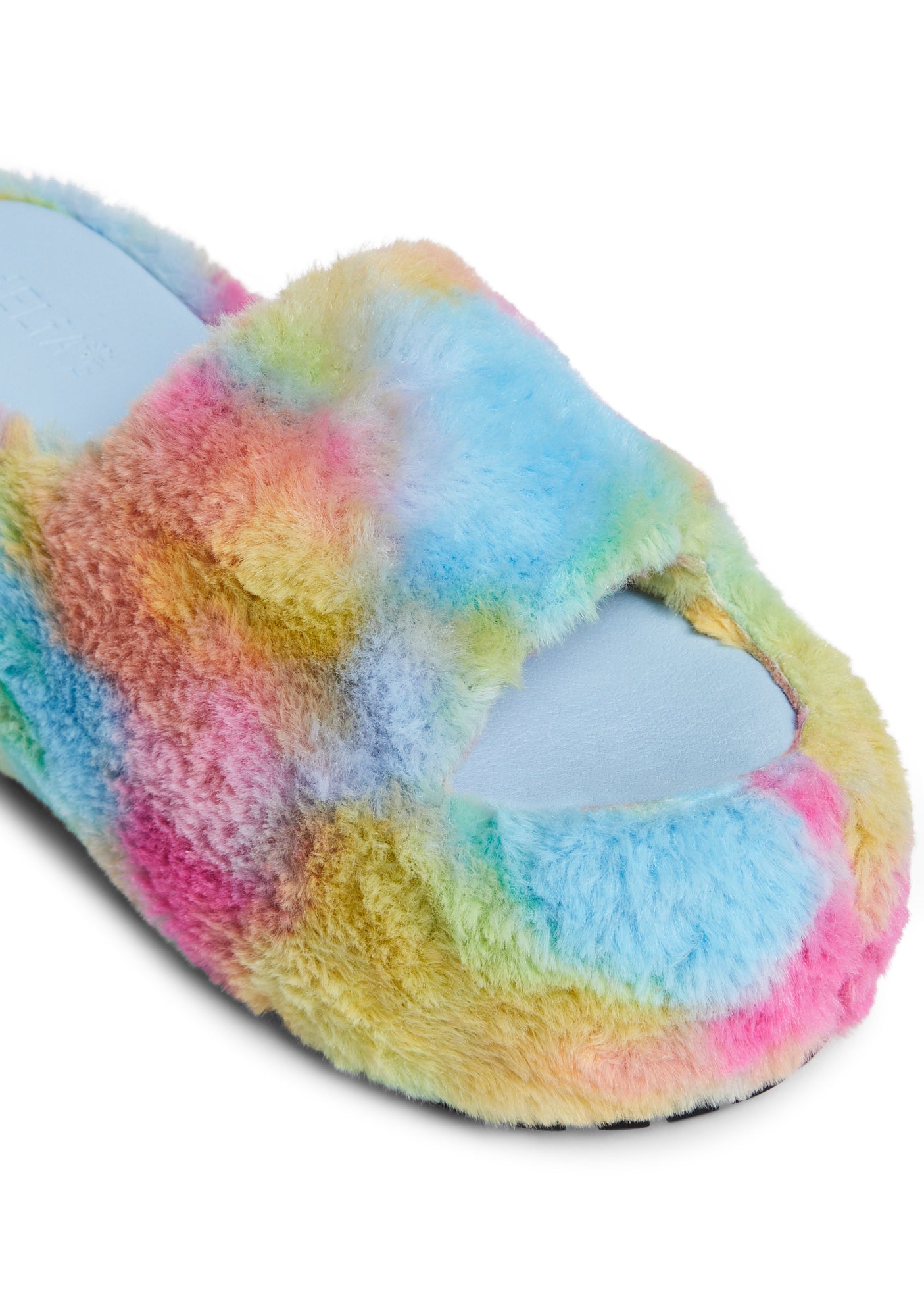 Delia s Tie Dye Faux Fur Slides Multi Dolls Kill