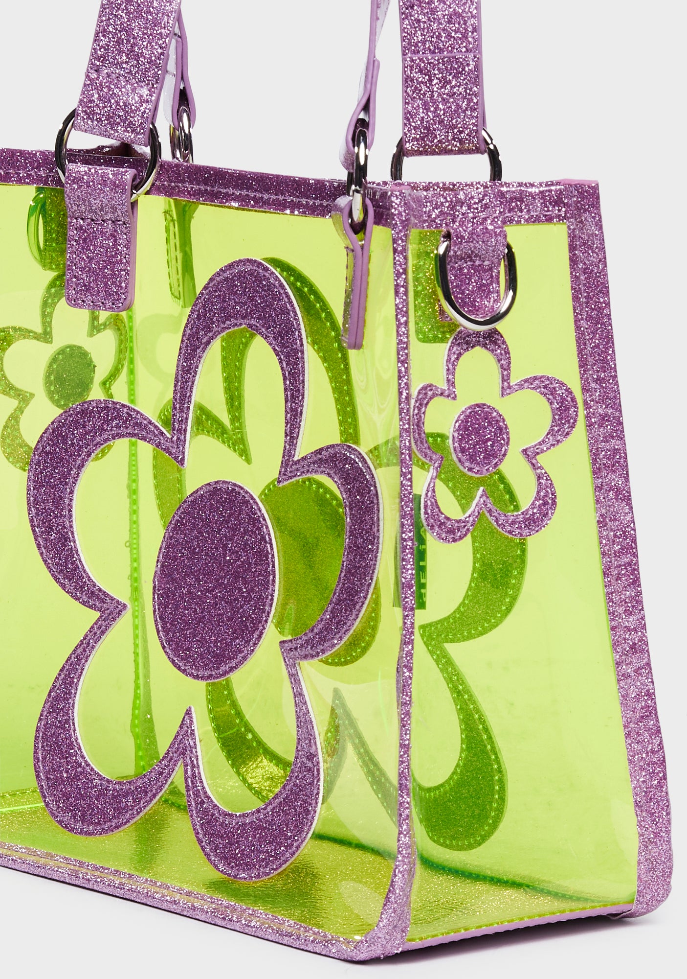 Delia's PVC Glitter Daisy Tote Bag - Green – Dolls Kill