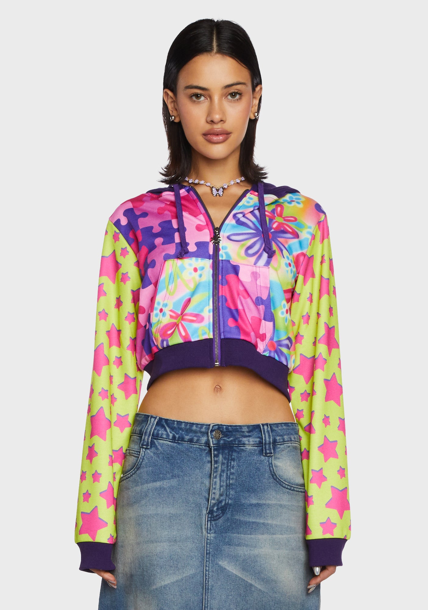 Daydreamers Only Patchwork Hoodie – Dolls Kill