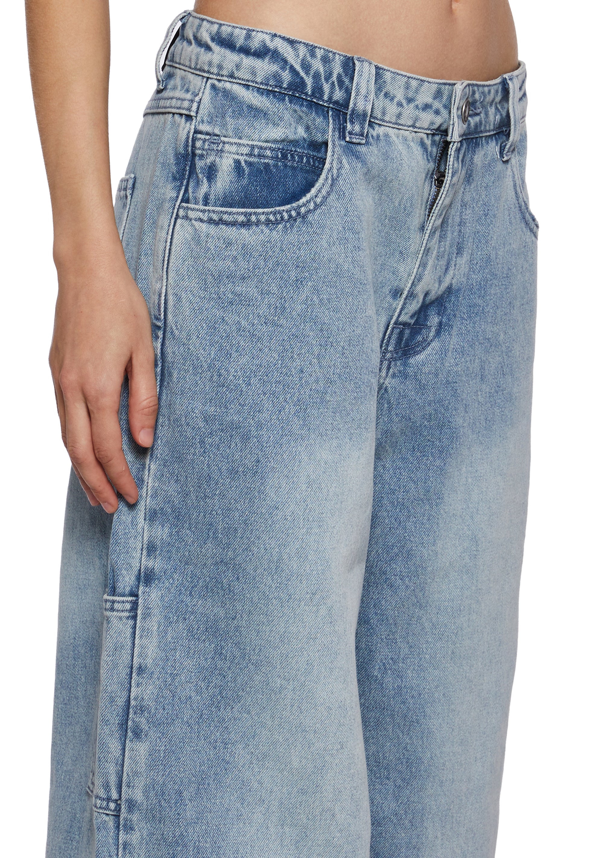 dELiA*s by Dolls Kill Denim Cargo Pants - Light Wash/Light Blue