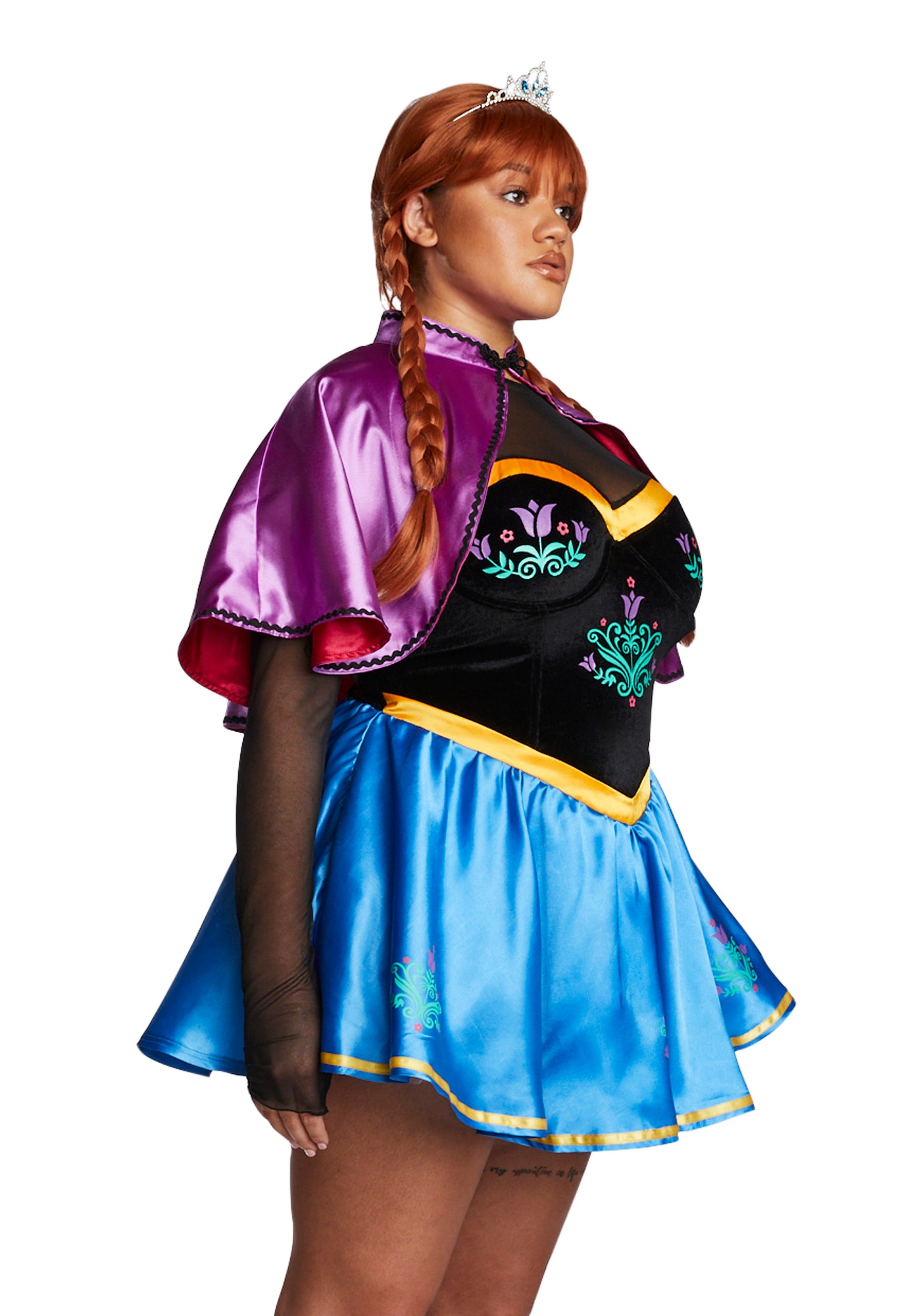 Plus Size Nordic Princess Anna Frozen Sexy Womens Halloween Costume Set Black Dolls Kill