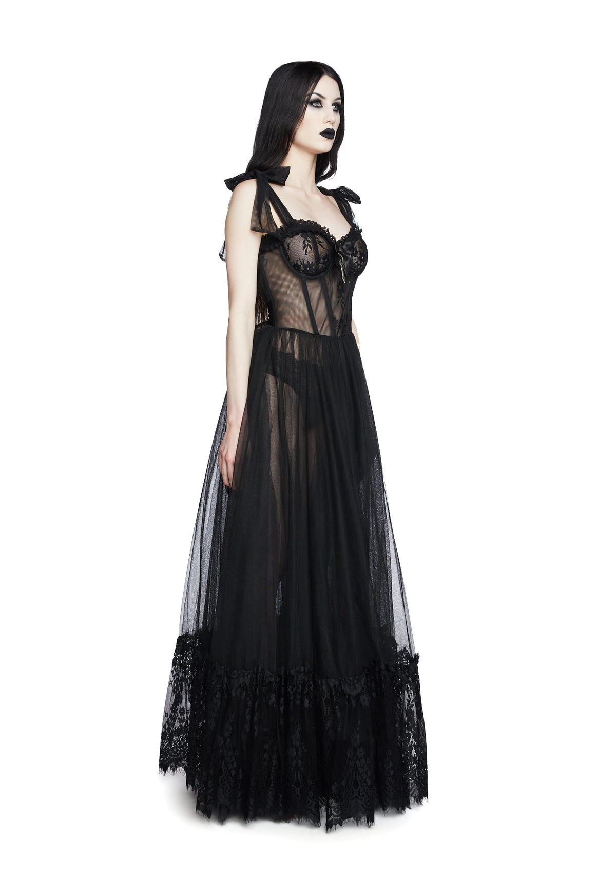 dance with death maxi dress Widow Gothic Lace Bustier Sleeveless Royal Blue Quinceanera Dress Sold Out Online Size:3 (Pre-Order - Ships Mid September) Leo Lin Rayna Floral-Appliquéd