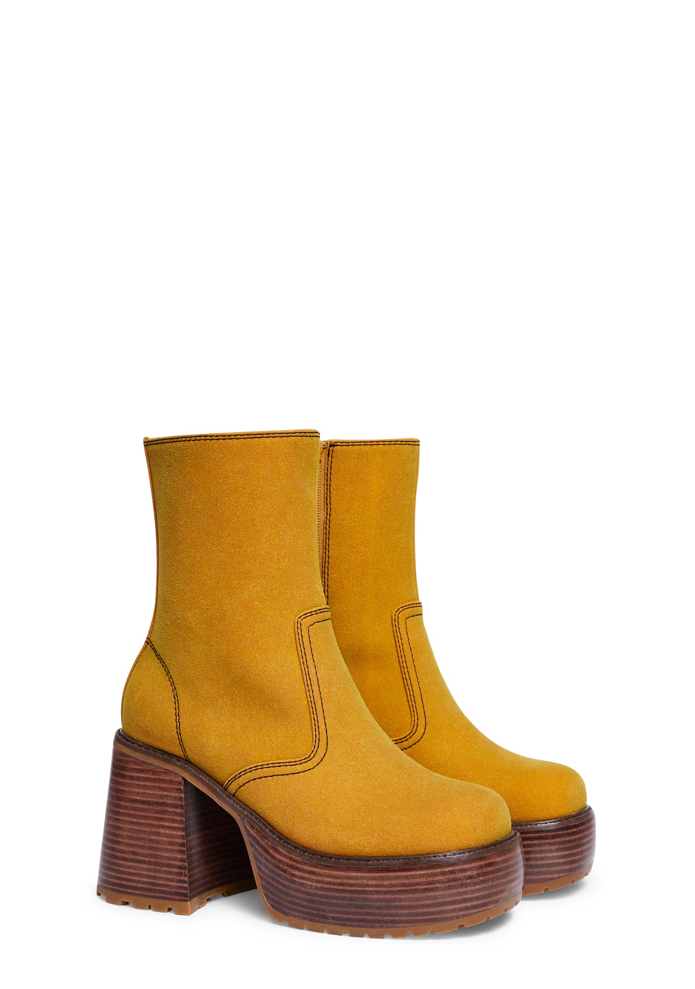 Delia's Faux Suede Platform Ankle Boots - Brown – Dolls Kill