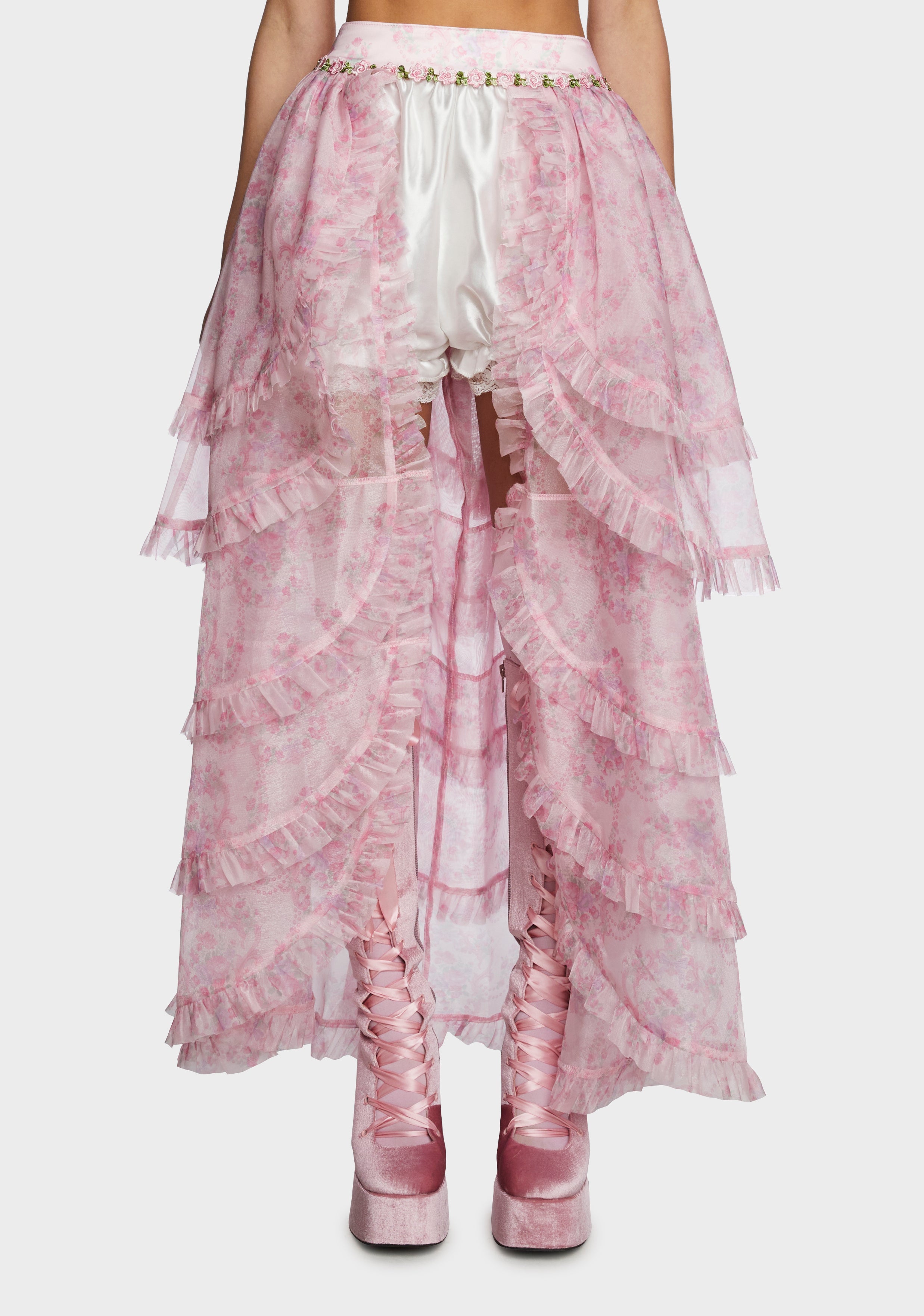Scandal Sheet Organza Overskirt Pink Dolls Kill