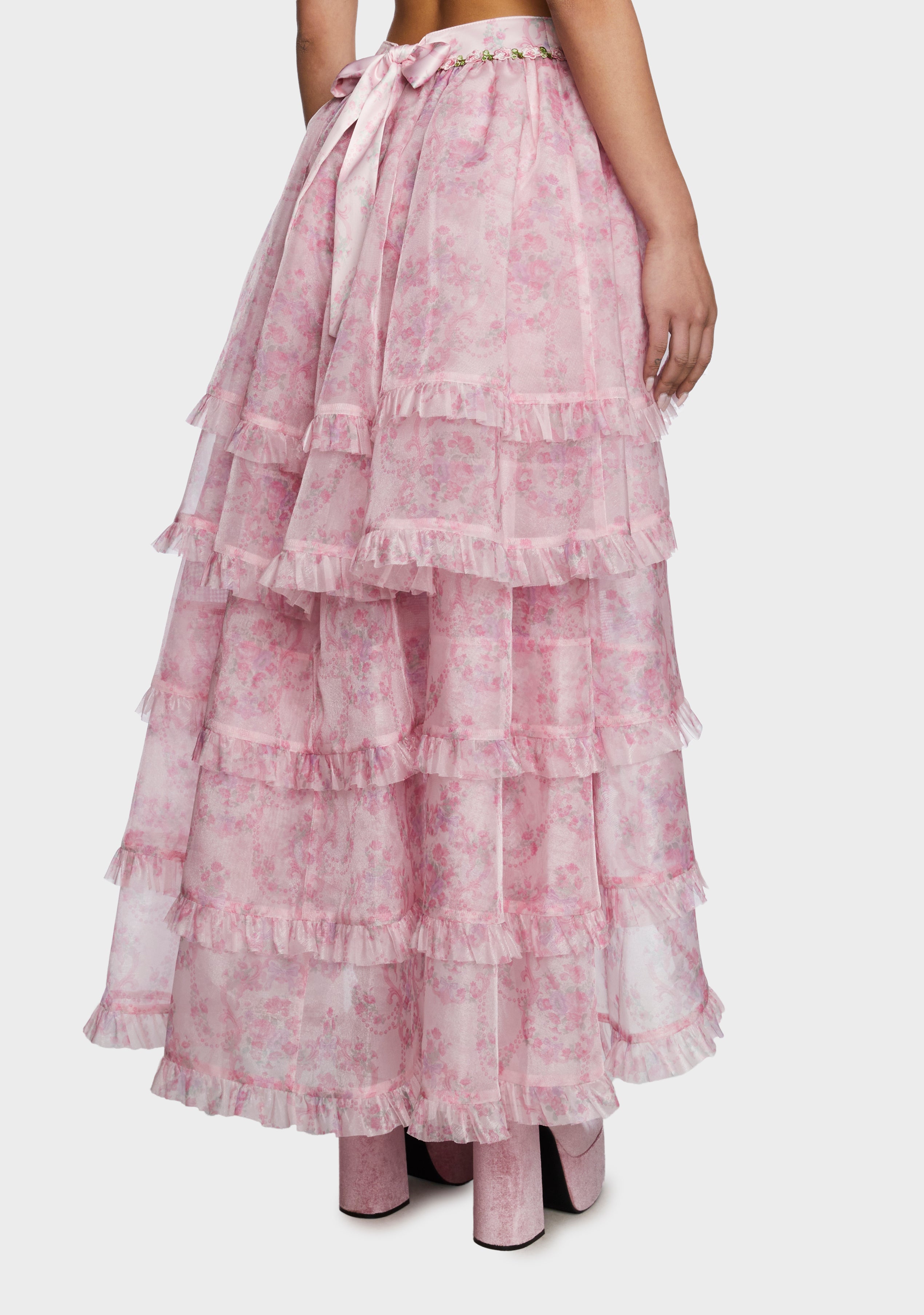 Scandal Sheet Organza Overskirt Pink Dolls Kill