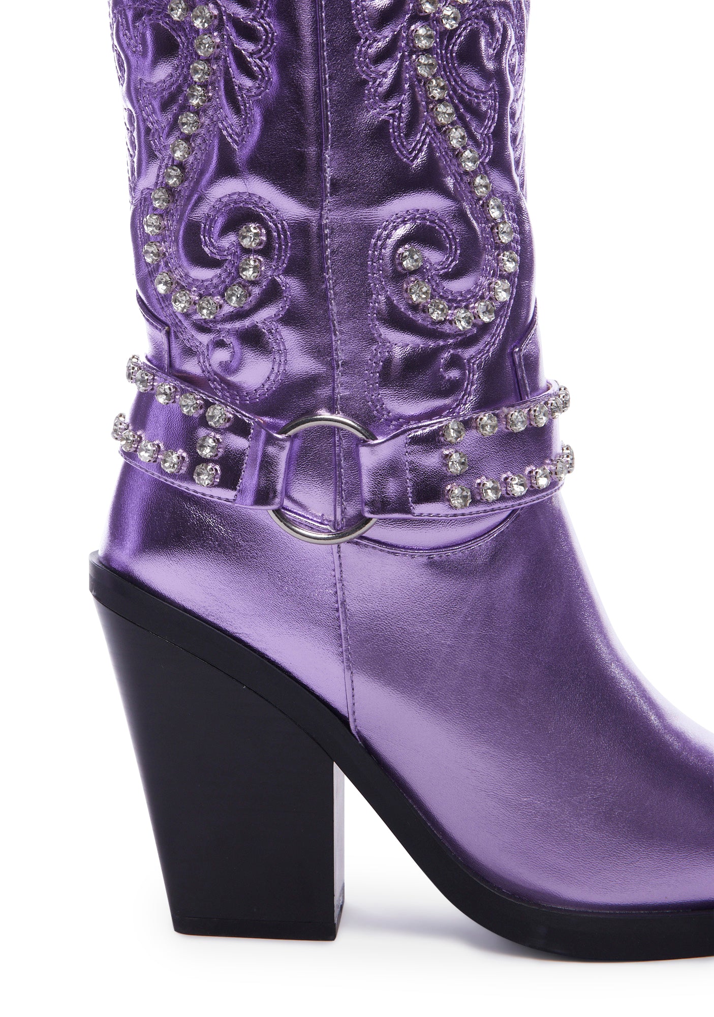 SIMMI Metallic Cowboy Boots Purple Dolls Kill