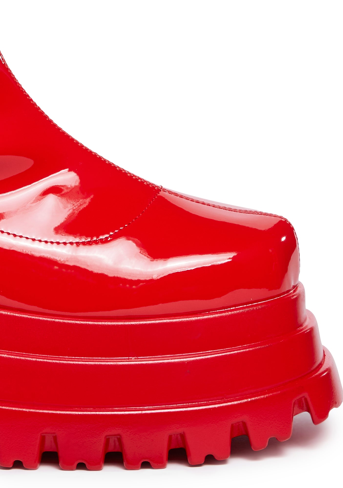Red lug boots top