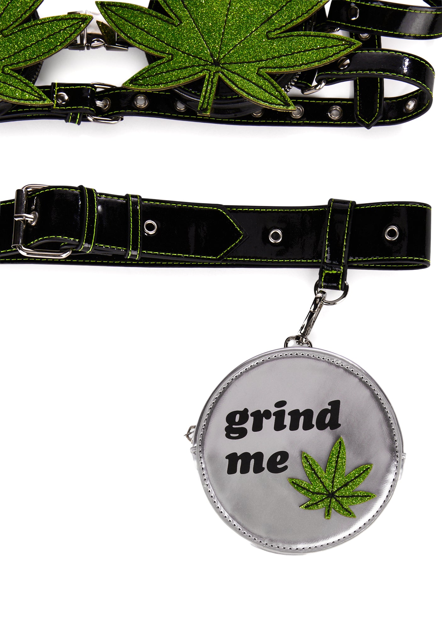 Club Exx Leaf Storage Harness Bra And Belt Set - Green/Black  display picture 1