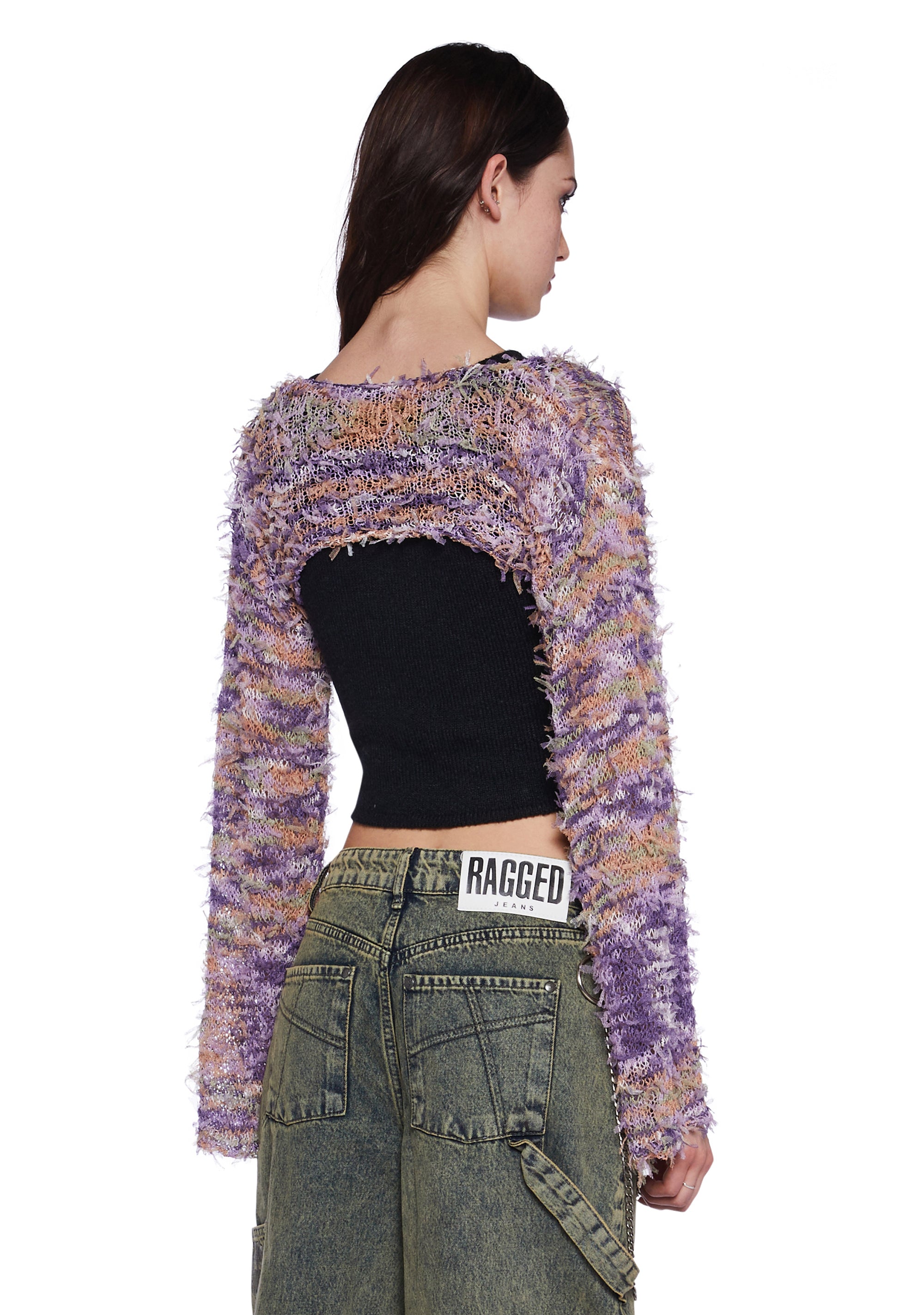 The Ragged Priest Knit Crop Shrug- Multi – Dolls Kill