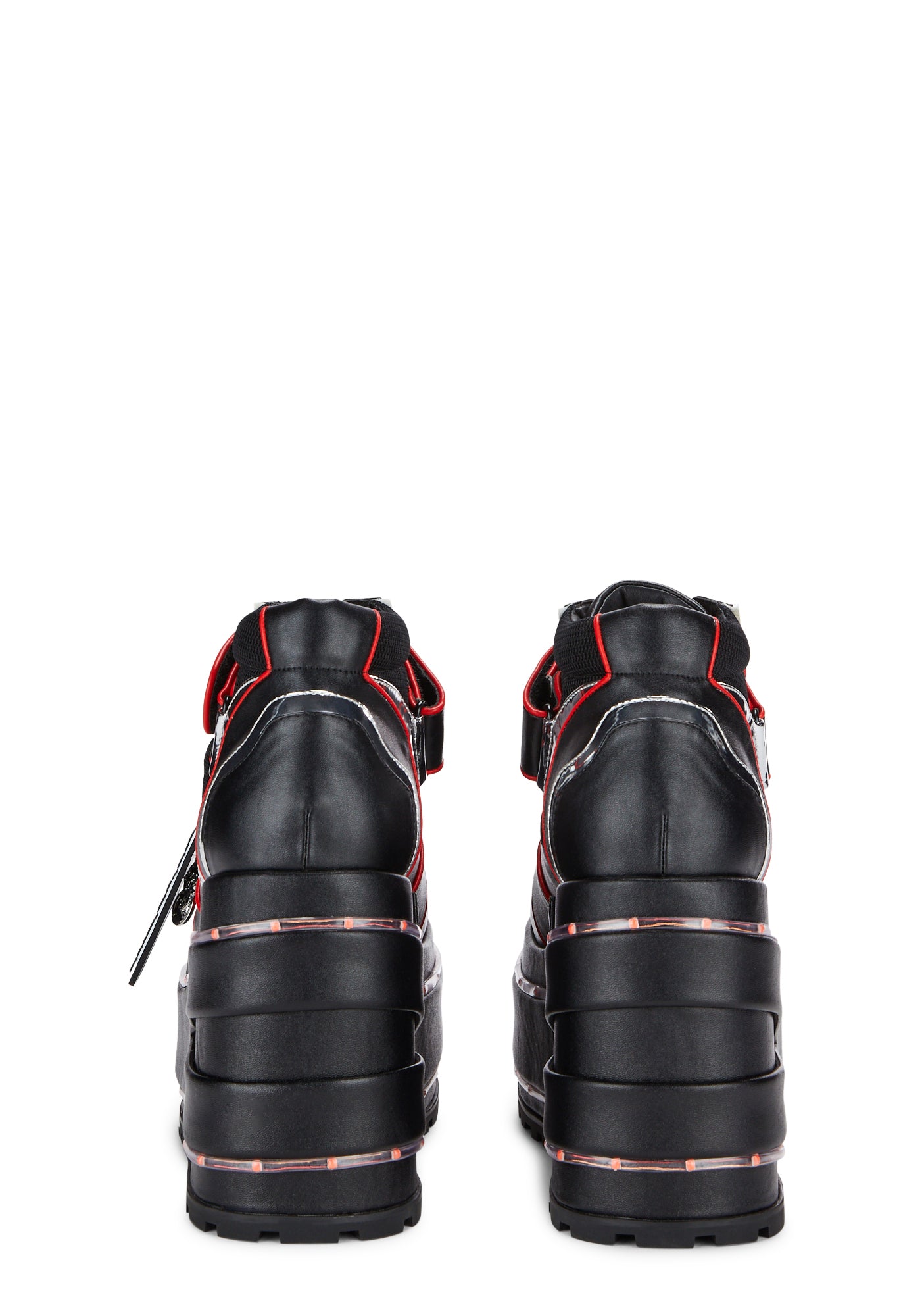 Dolls Kill x Inuyasha Light Up Chunky Platform Sneakers Black Red