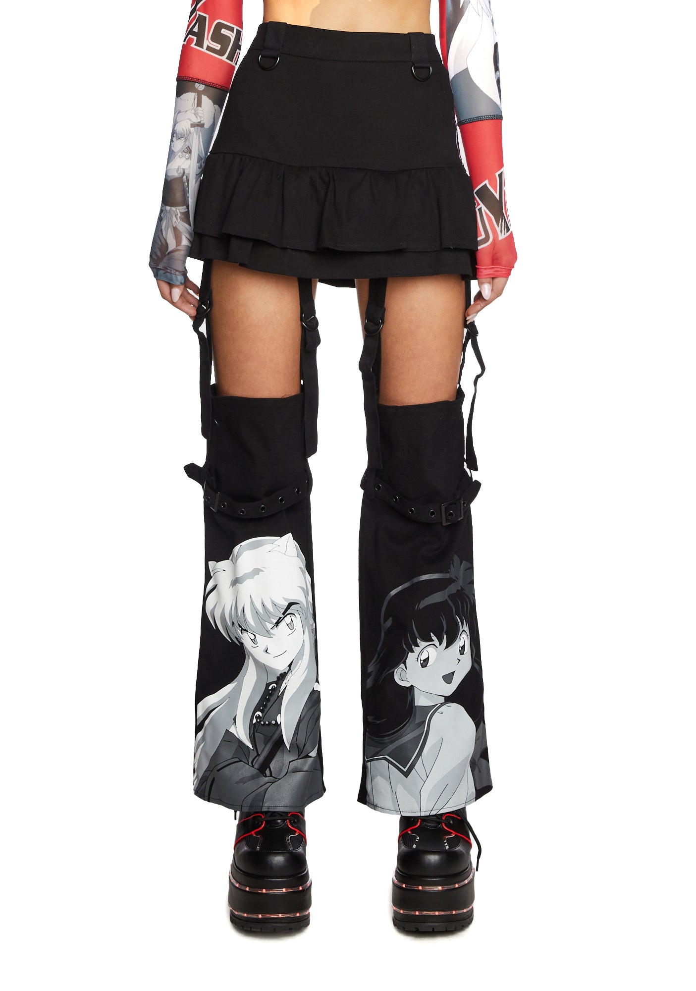 Dolls Kill x InuYasha Mini Skirt With Detachable Leg Warmers Set