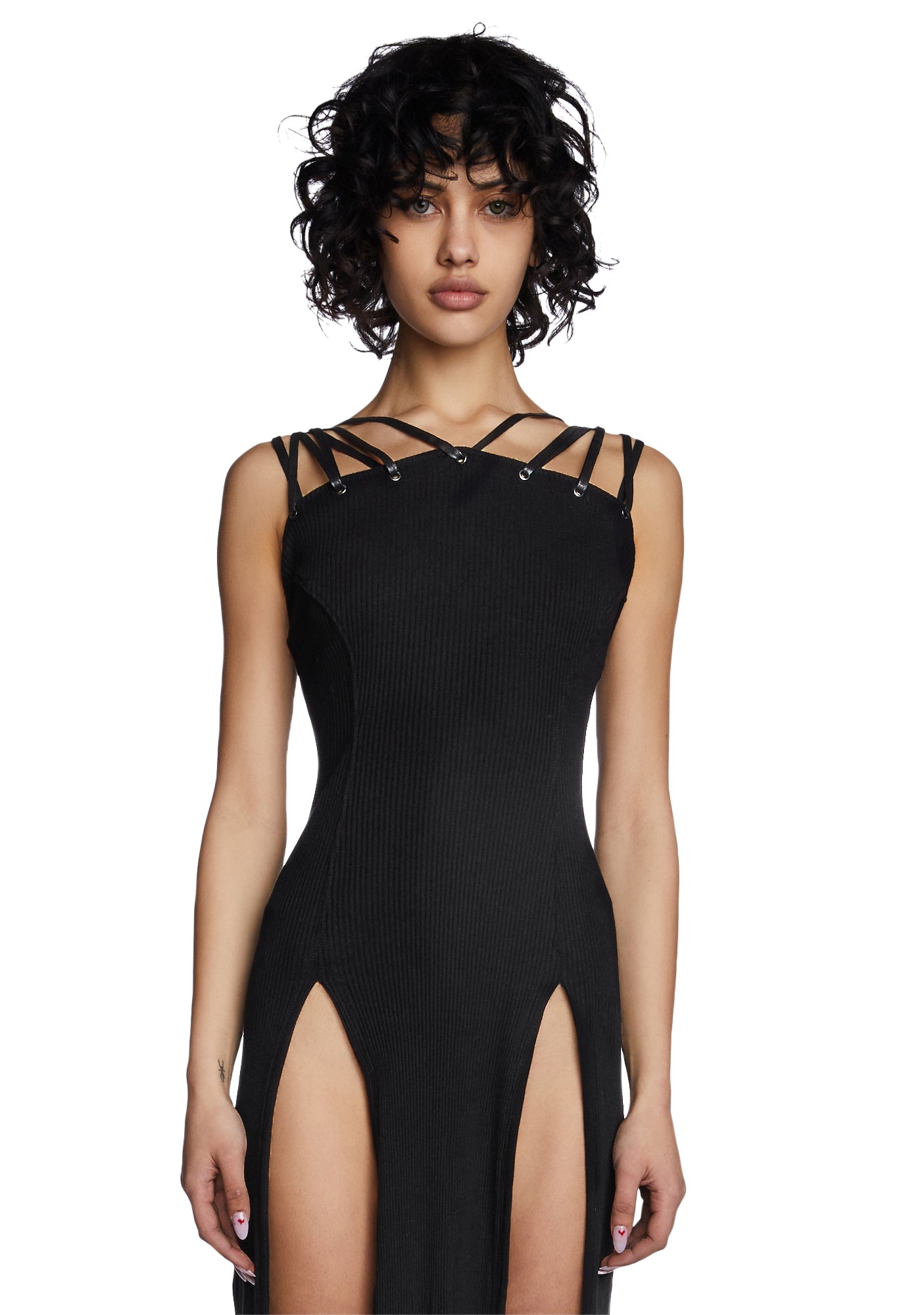 Darker Wavs Hooded High Slit Maxi Dress - Black – Dolls Kill