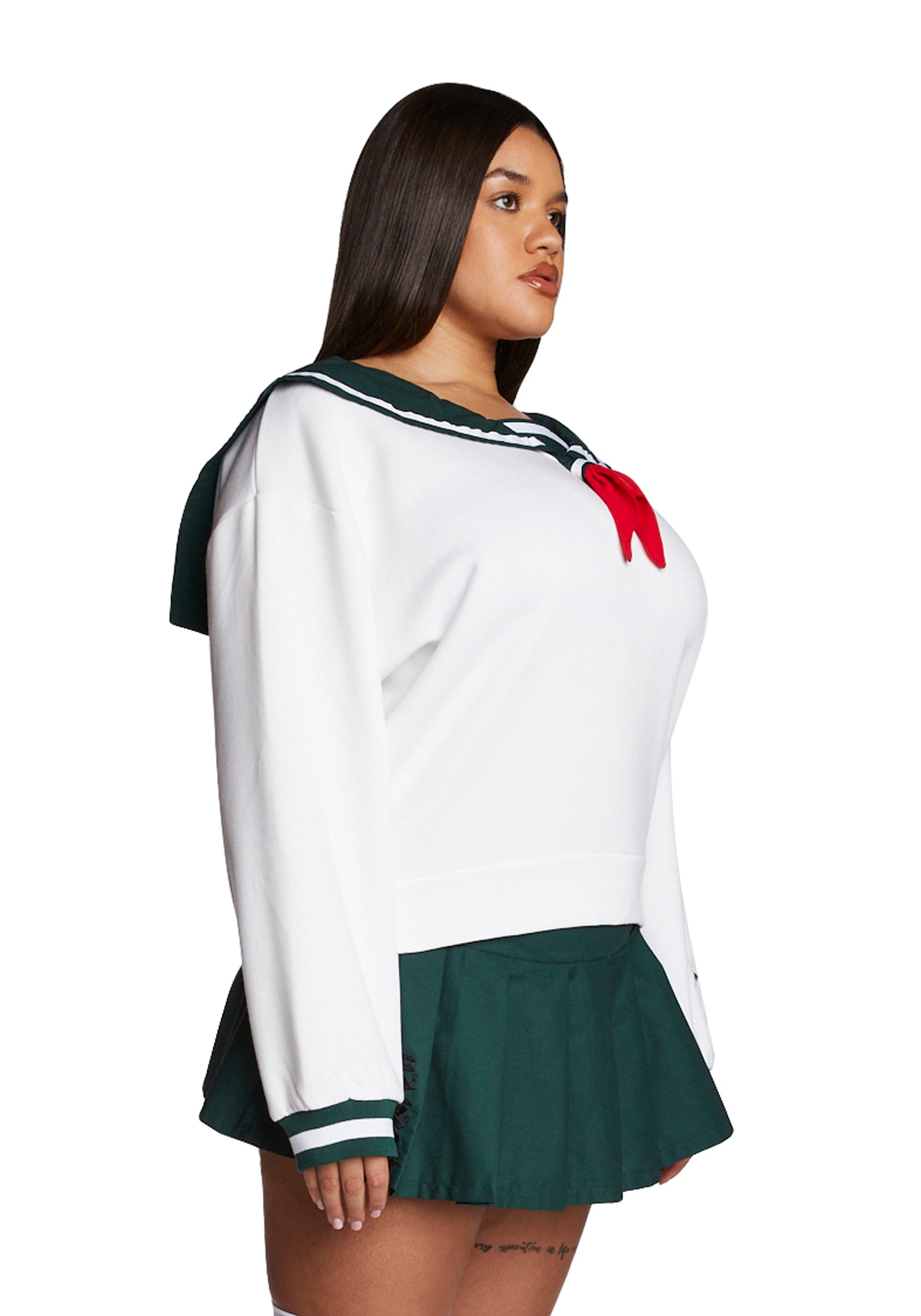 Plus Size Dolls Kill x Inuyasha Kagome Cosplay Uniform Skirt Set
