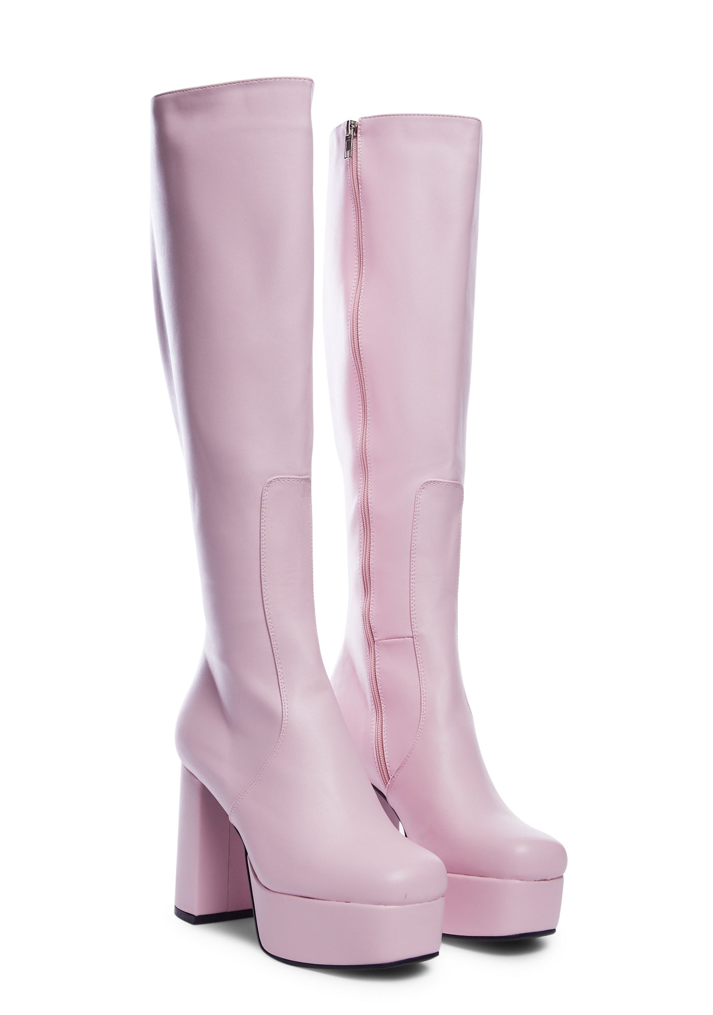 Pink Whatta Showdown Knee High Platform Boots Lamoda Wide Fit