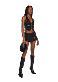 Viral Takeover Mini Skirt - Black