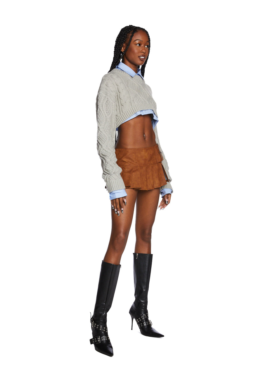 Viral Takeover Mini Skirt - Camel - alternate