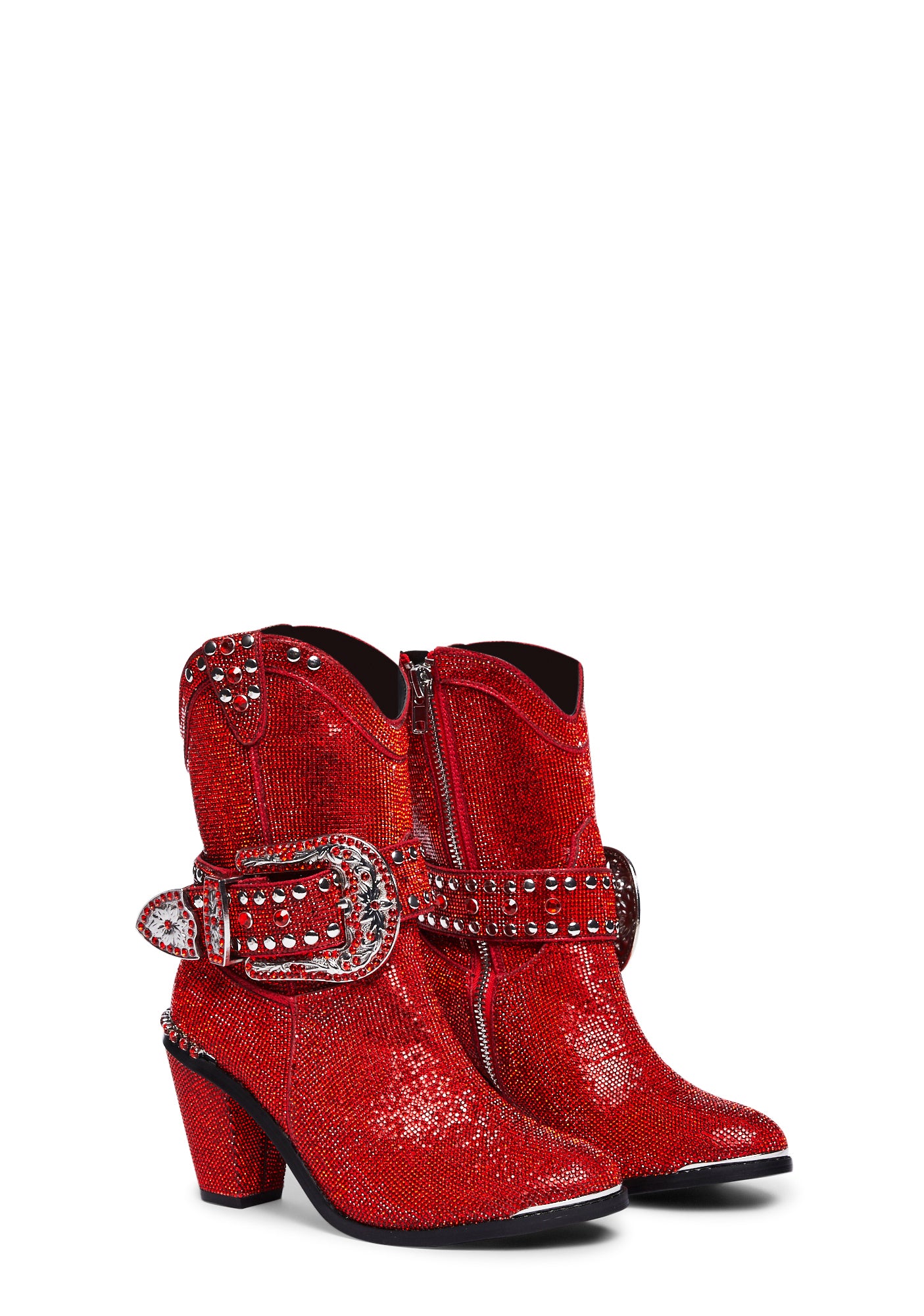 Club Exx Rhinestone Cowboy Boots - Red – Dolls Kill