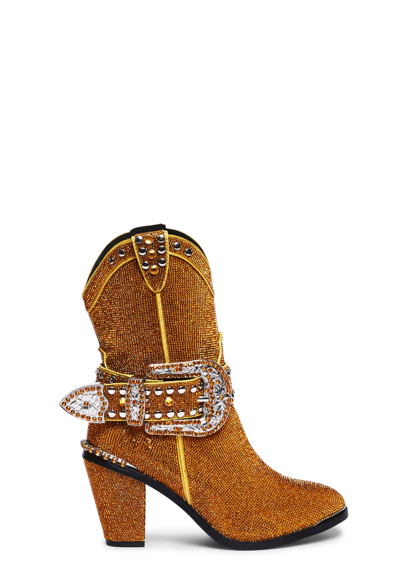 Club Exx Rhinestone Cowboy Boots - Orange – Dolls Kill