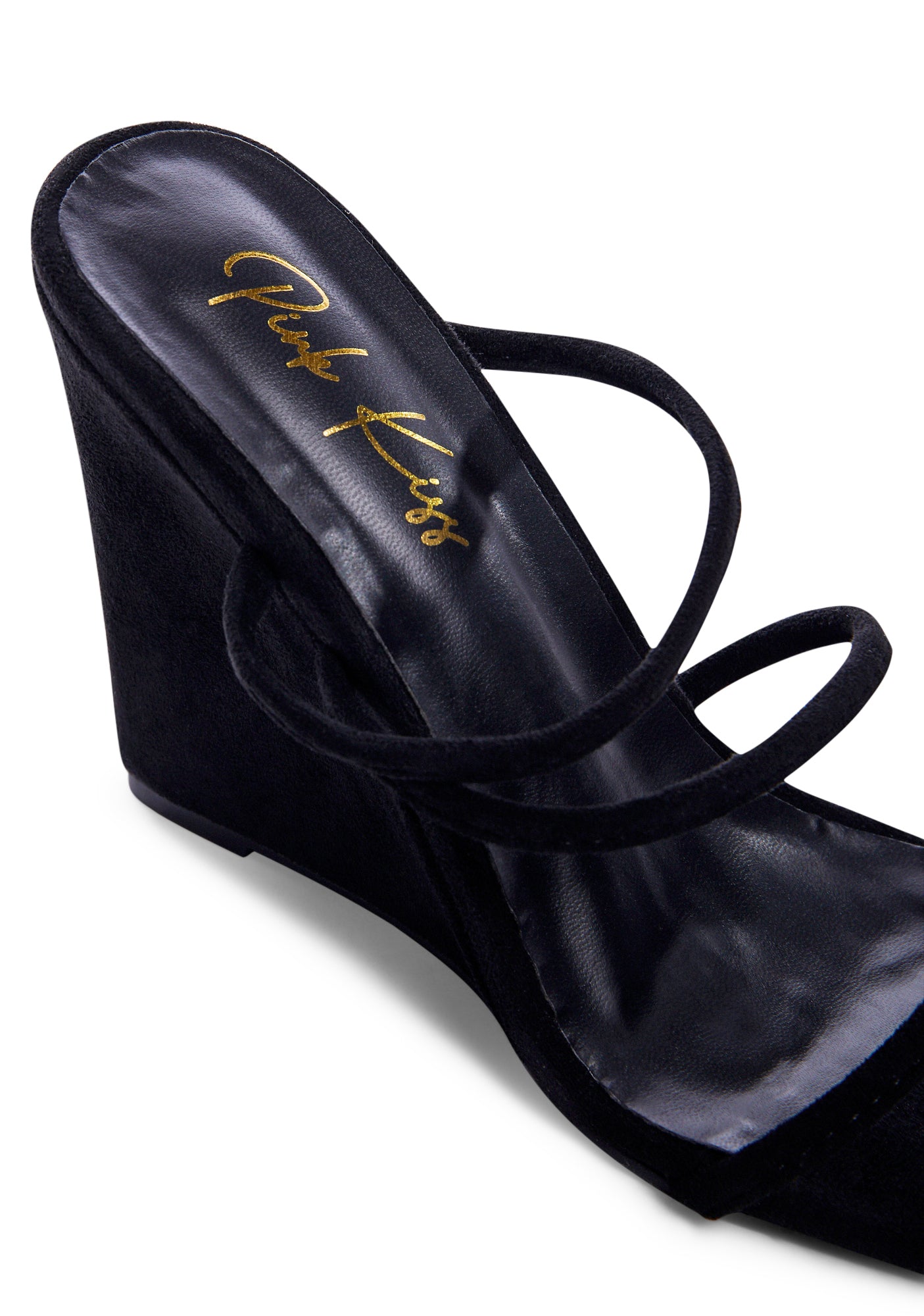 Strappy Wedge Heels - Black – Dolls Kill