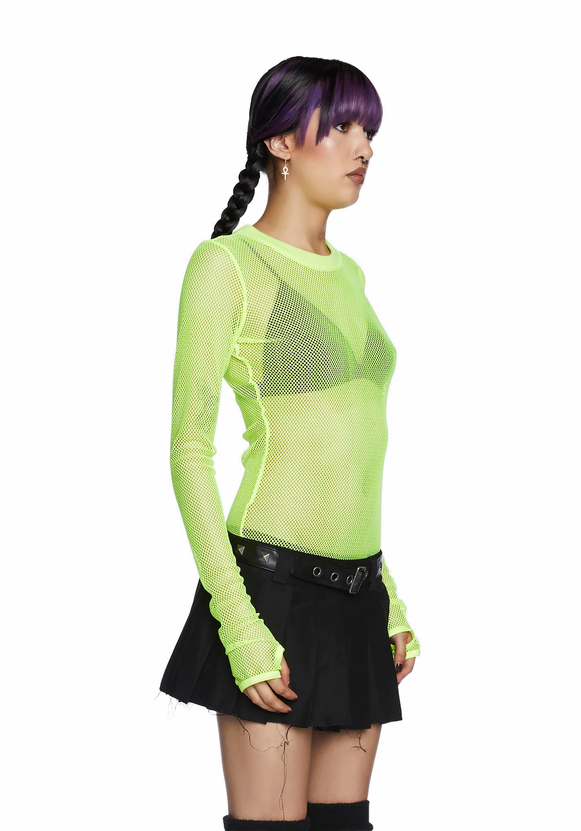 Yellow fishnet top on sale