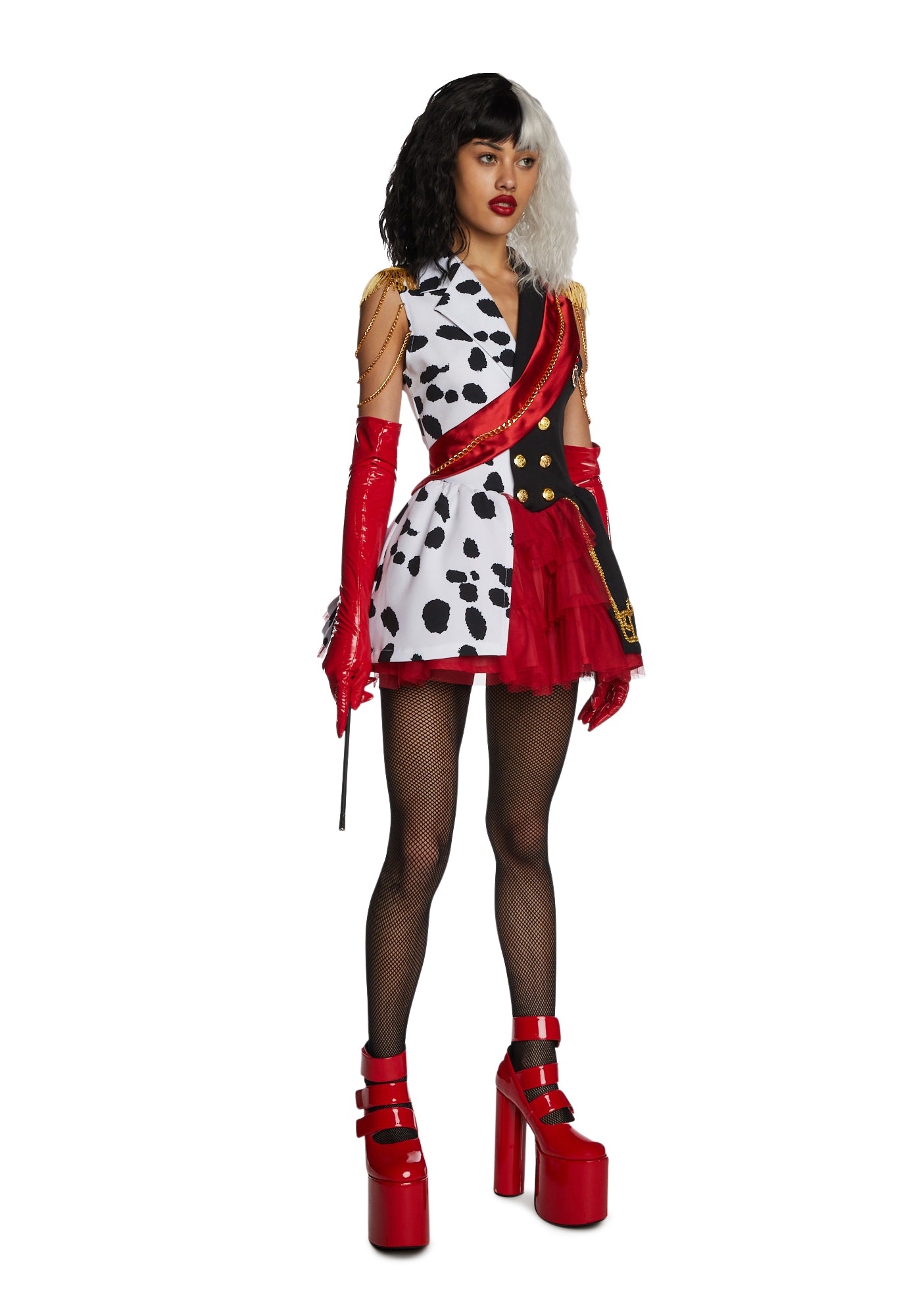 Dog Napper Fashionista Cruella Devil Sexy Womens Halloween Costume