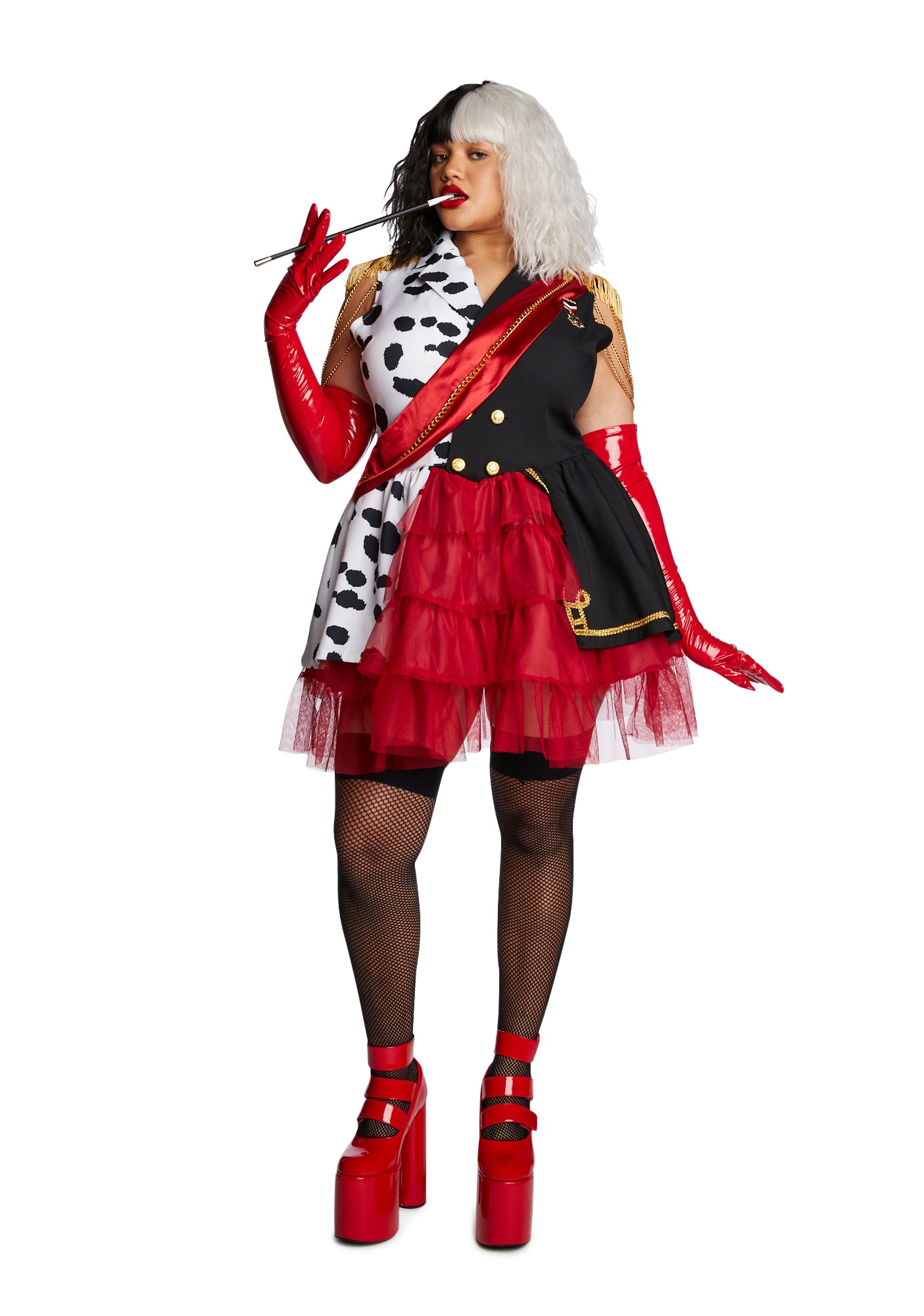 Plus Size Disney Dog Napper Cruella Devil Fashionista Sexy Womens