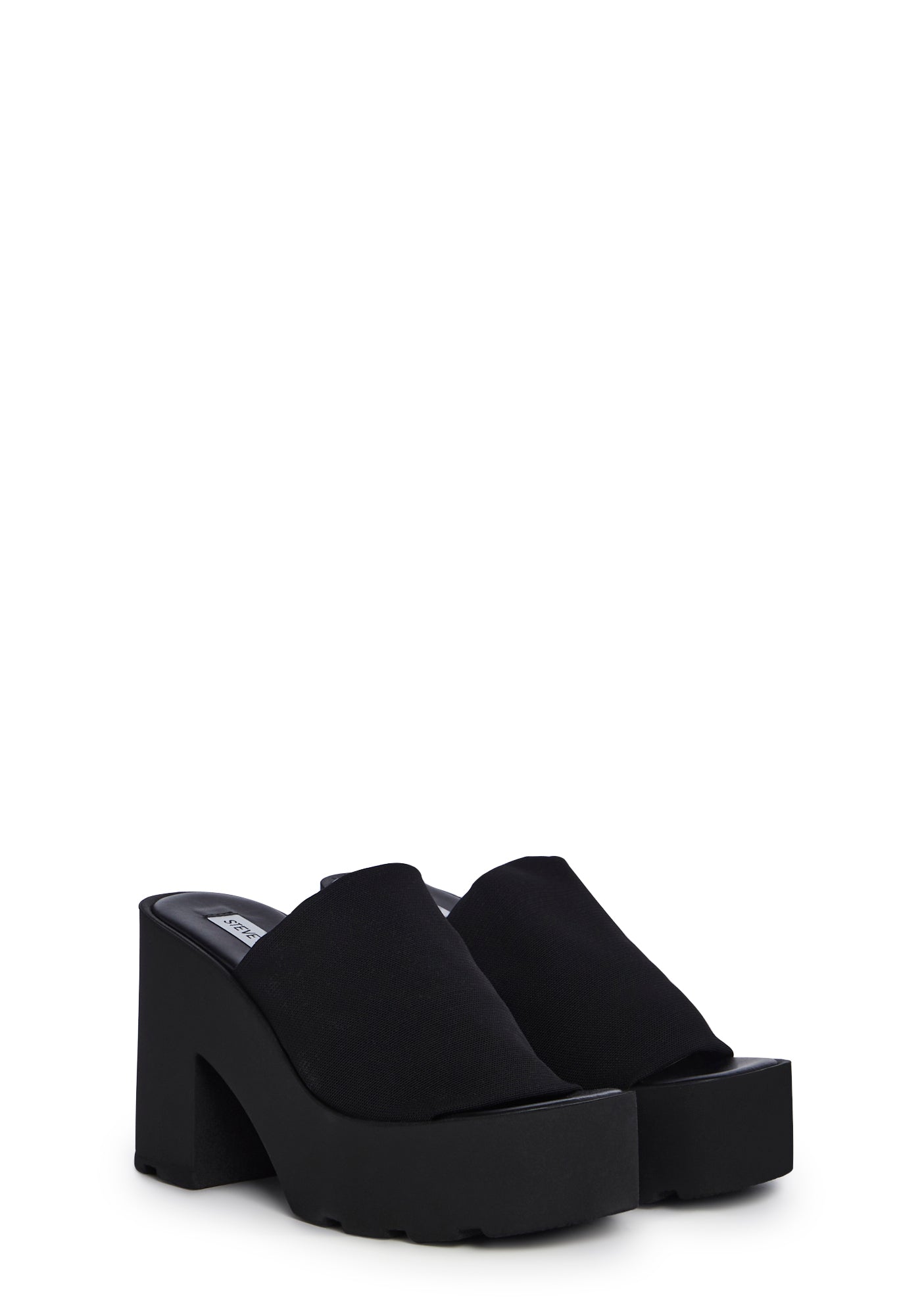 Steve Madden Slip On Canvas Platform Sandals Black Dolls Kill