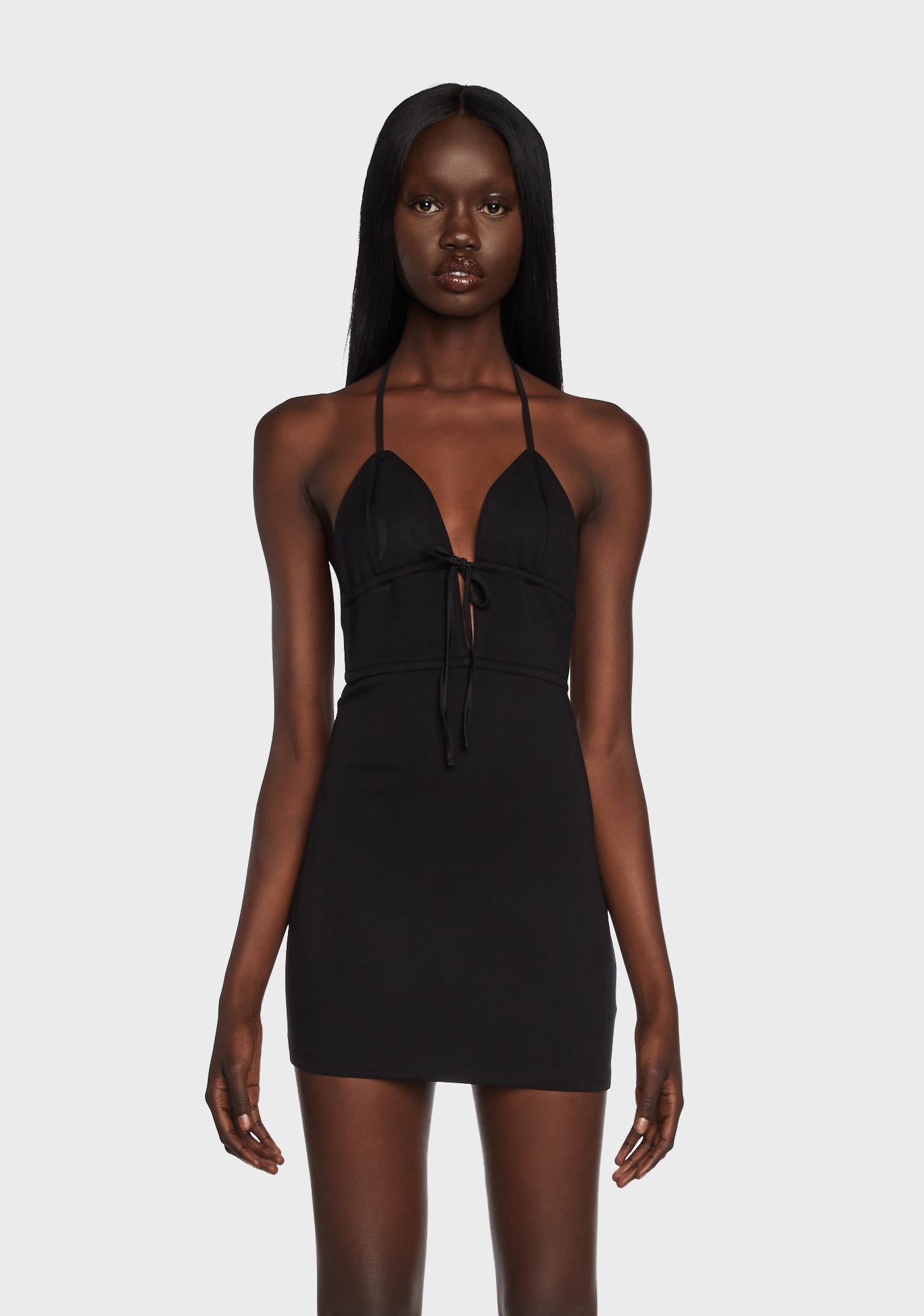 edikted black mini dress Callum Cutout Sheer lace waistband EDIKTED Little Black Dresses |