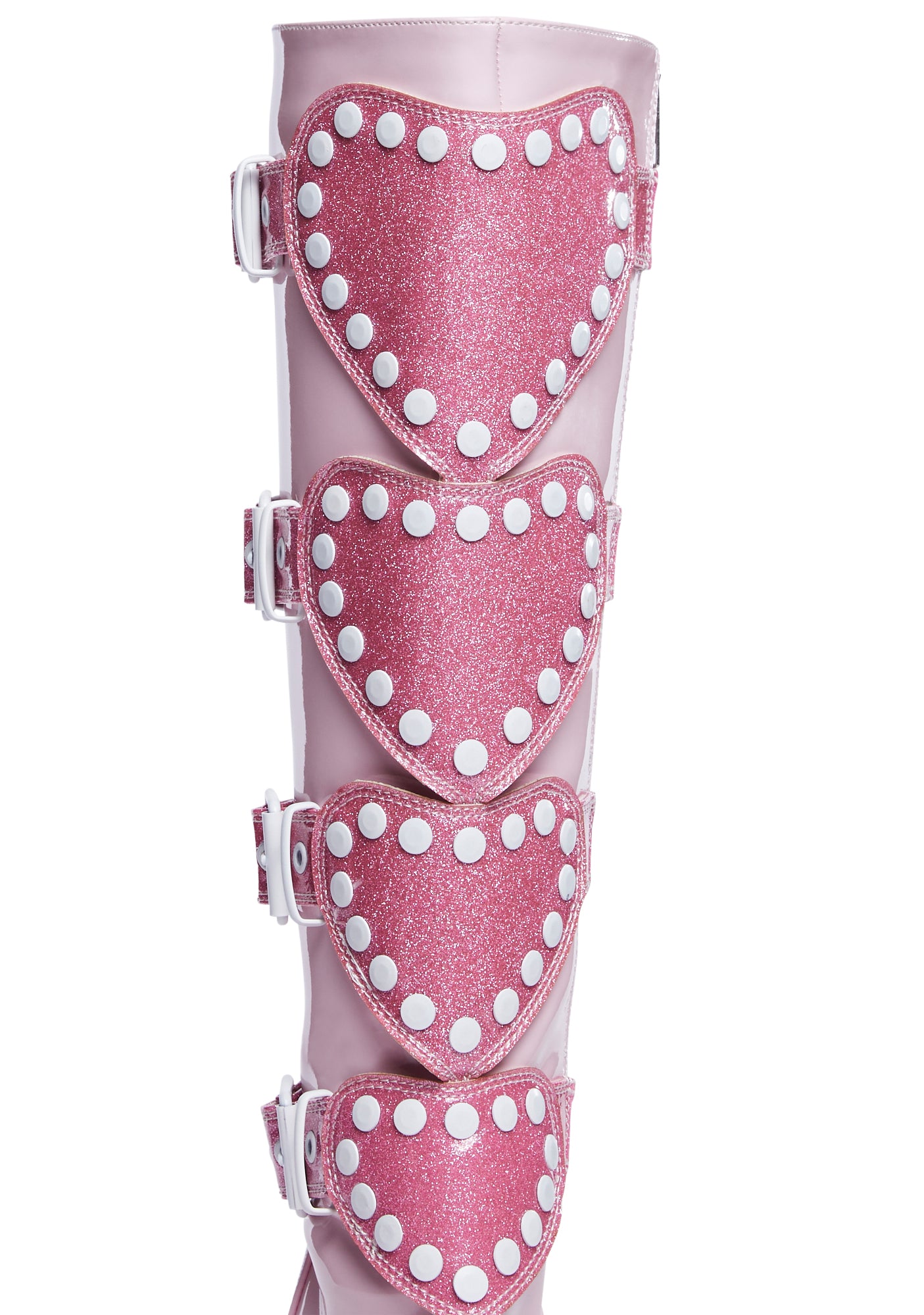 Demonia Heart Platform Wedge Knee High Boots - Pink – Dolls Kill