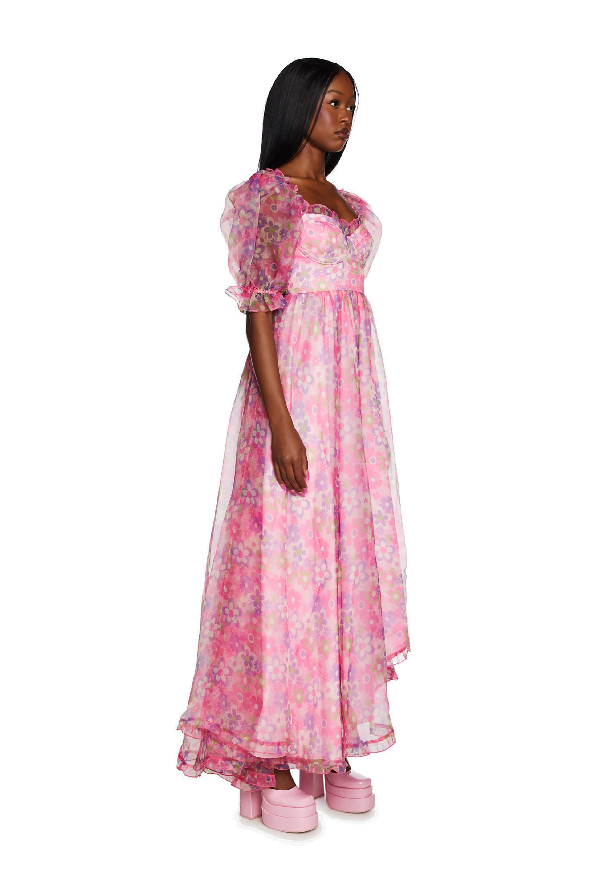 chinese dress ladies Widow Gothic Lace Bustier Long Sleeve Maxi Gown