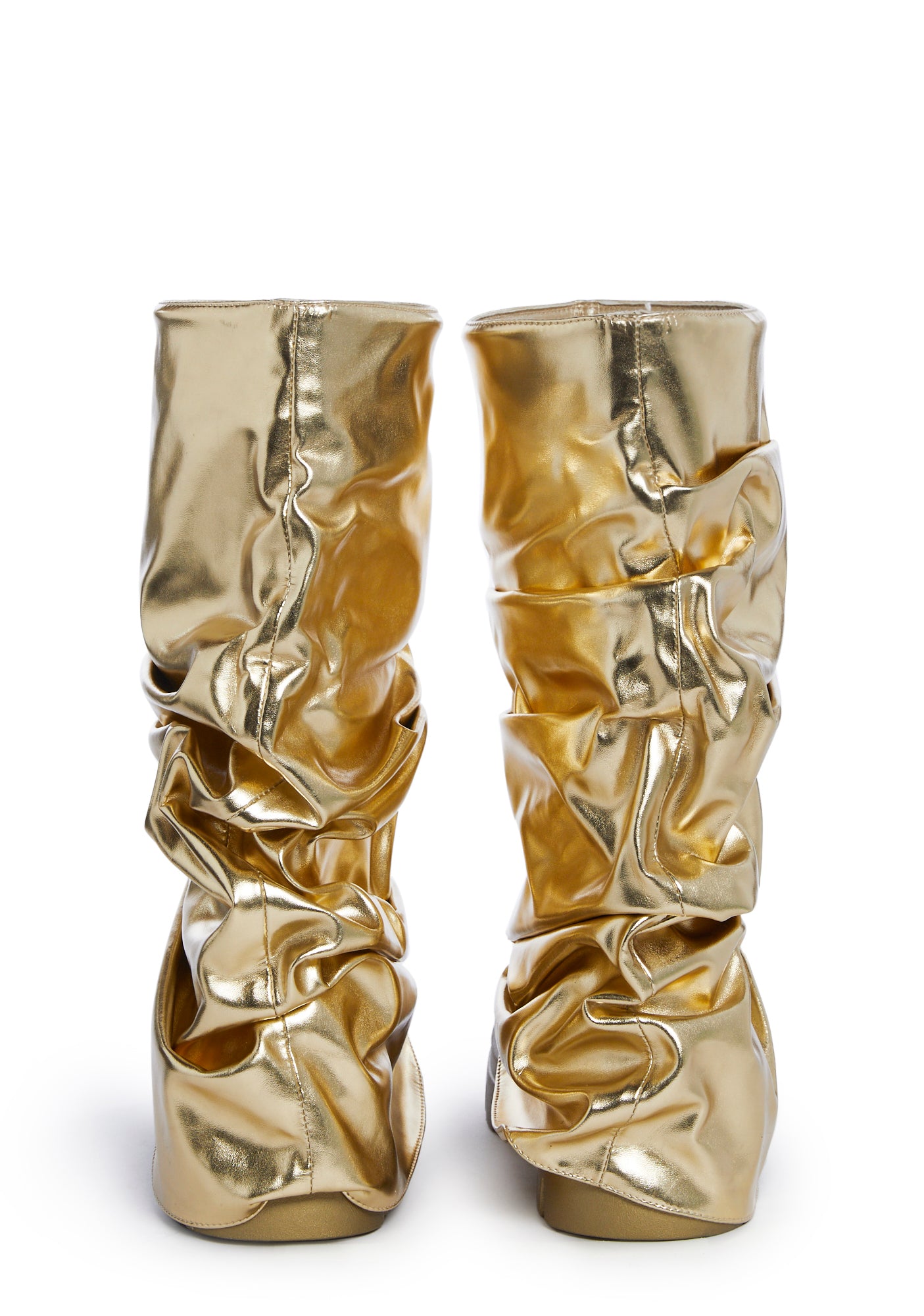 Azalea Wang Metallic Ankle Boots- Gold – Dolls Kill