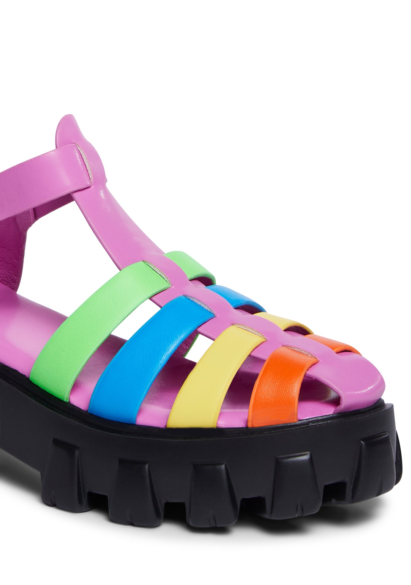 Strappy Rainbow Platform Sandals Multi – Dolls Kill