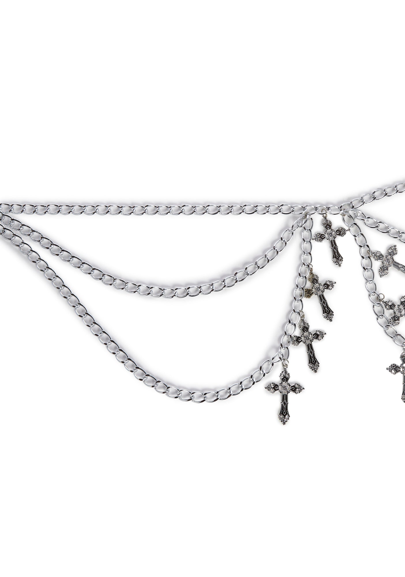 Cross Charm Waist Body Chain - Silver – Dolls Kill