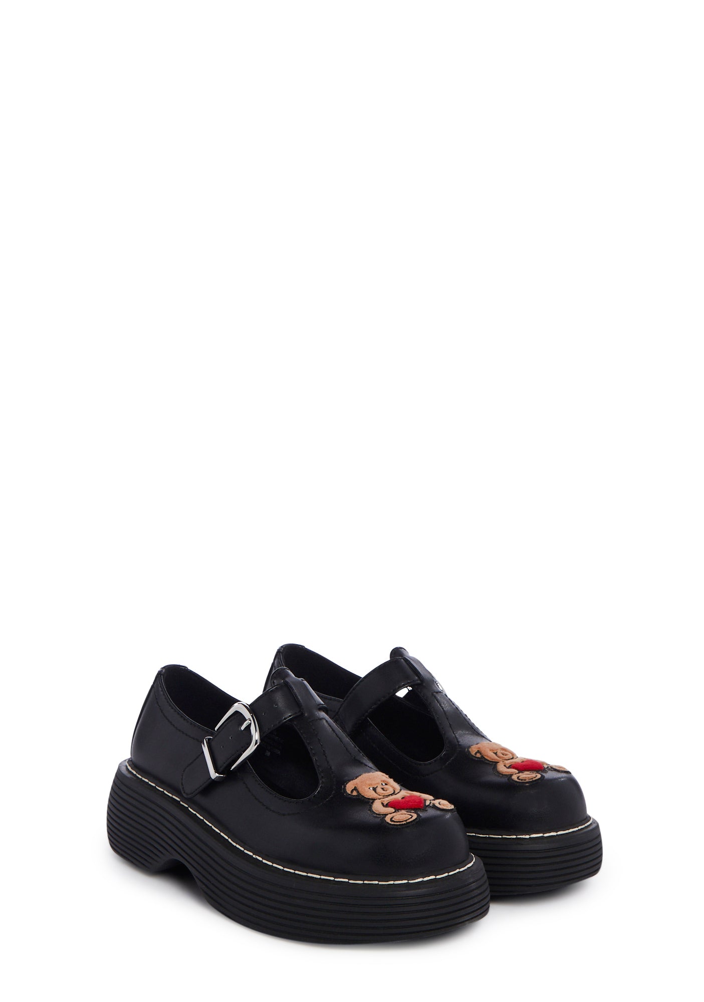 Delia's Teddy Bear Platform Mary Janes - Black – Dolls Kill