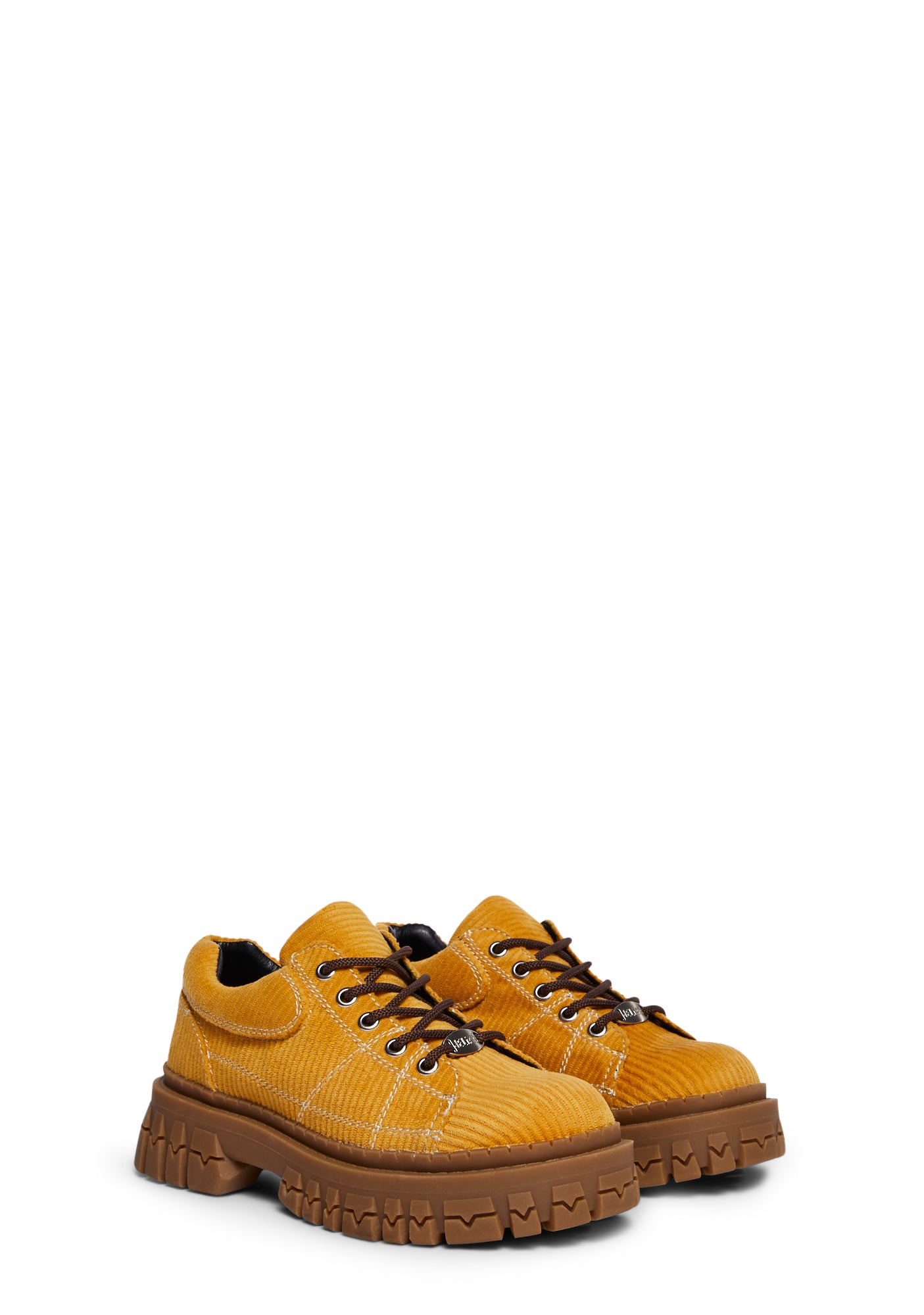 Delia's Platform Corduroy Oxford Shoes - Yellow – Dolls Kill