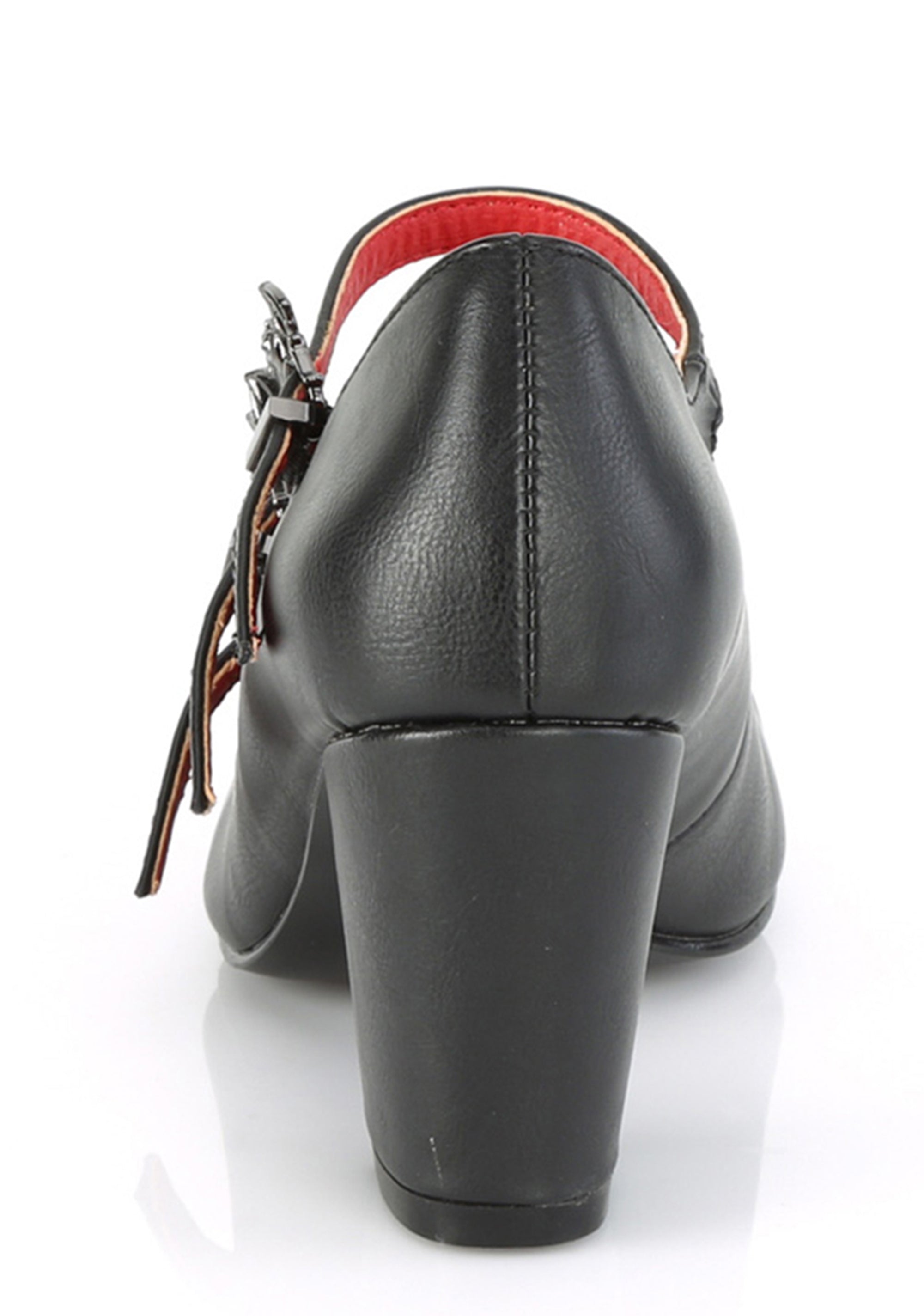 Demonia Vivika 38 Mary Jane Heels With Bat Buckles Black Vegan
