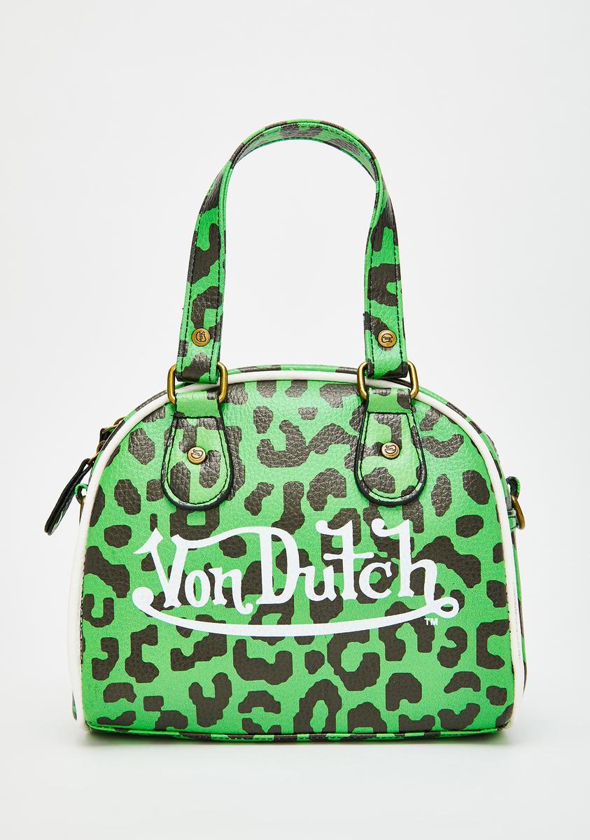 Leopard & Silver Leather Von Dutch Paris Bowling Bag