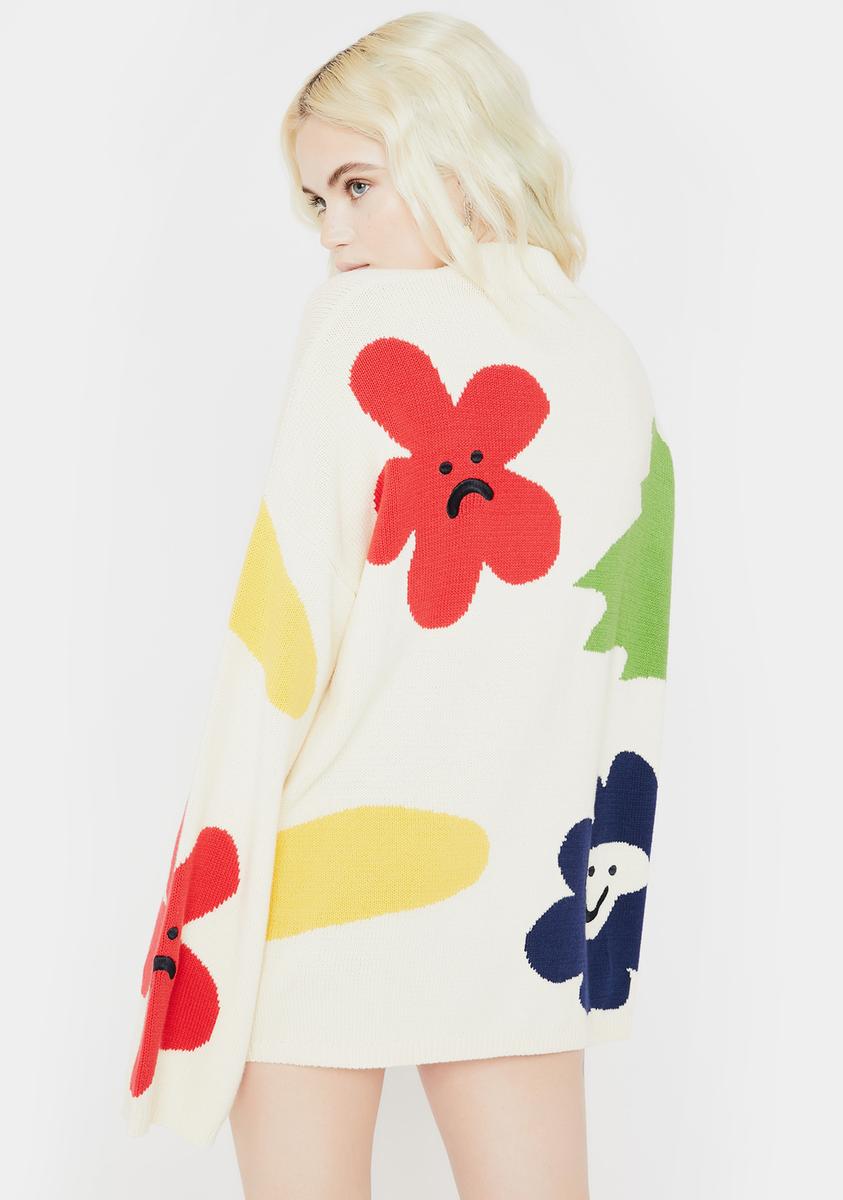 Lazy Oaf Flower Bed Knit Sweater Dolls Kill