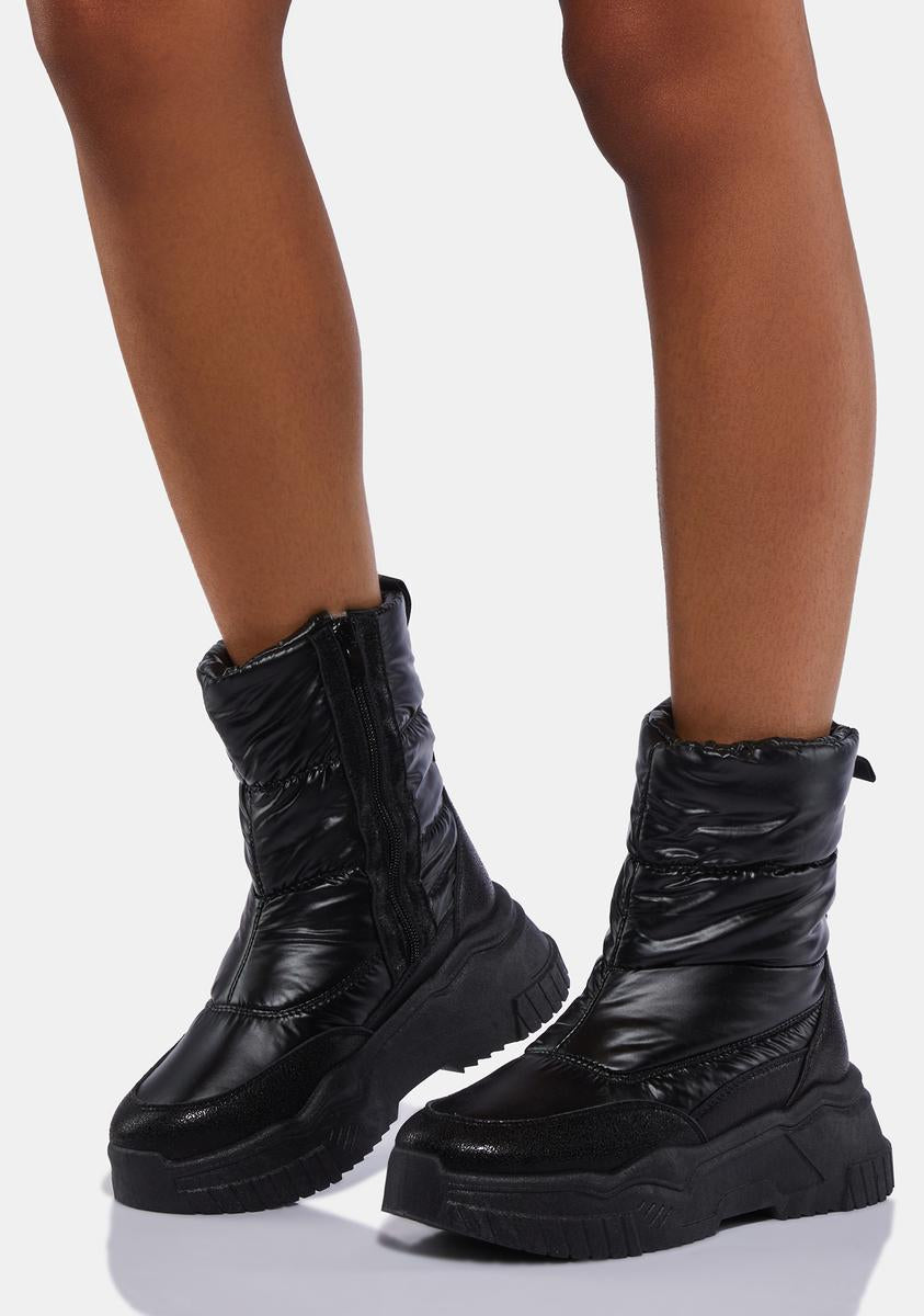 Puffy Ankle Boots - Black – Dolls Kill