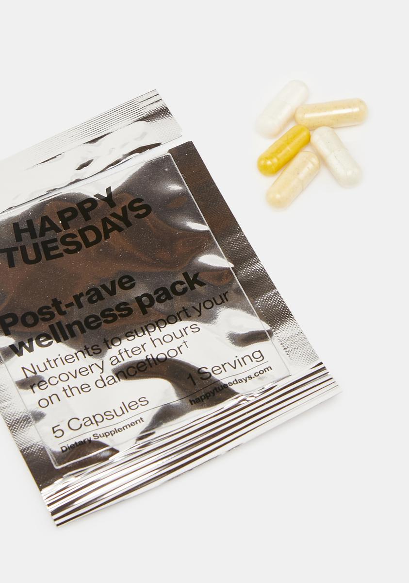 Post Rave Tablets HAPPY TUESDAYS Five Capsule Post Rave Wellness Pack - Silver – Dolls Kill