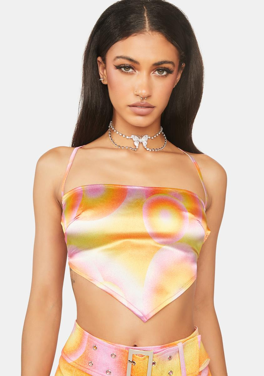 Elsie & Fred 70s Print Handkerchief Tank Top - Orange – Dolls Kill