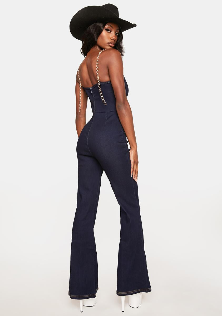 Denim Jumpsuit And Boots Jean Jumpsuit With Cowboy Boots Denim