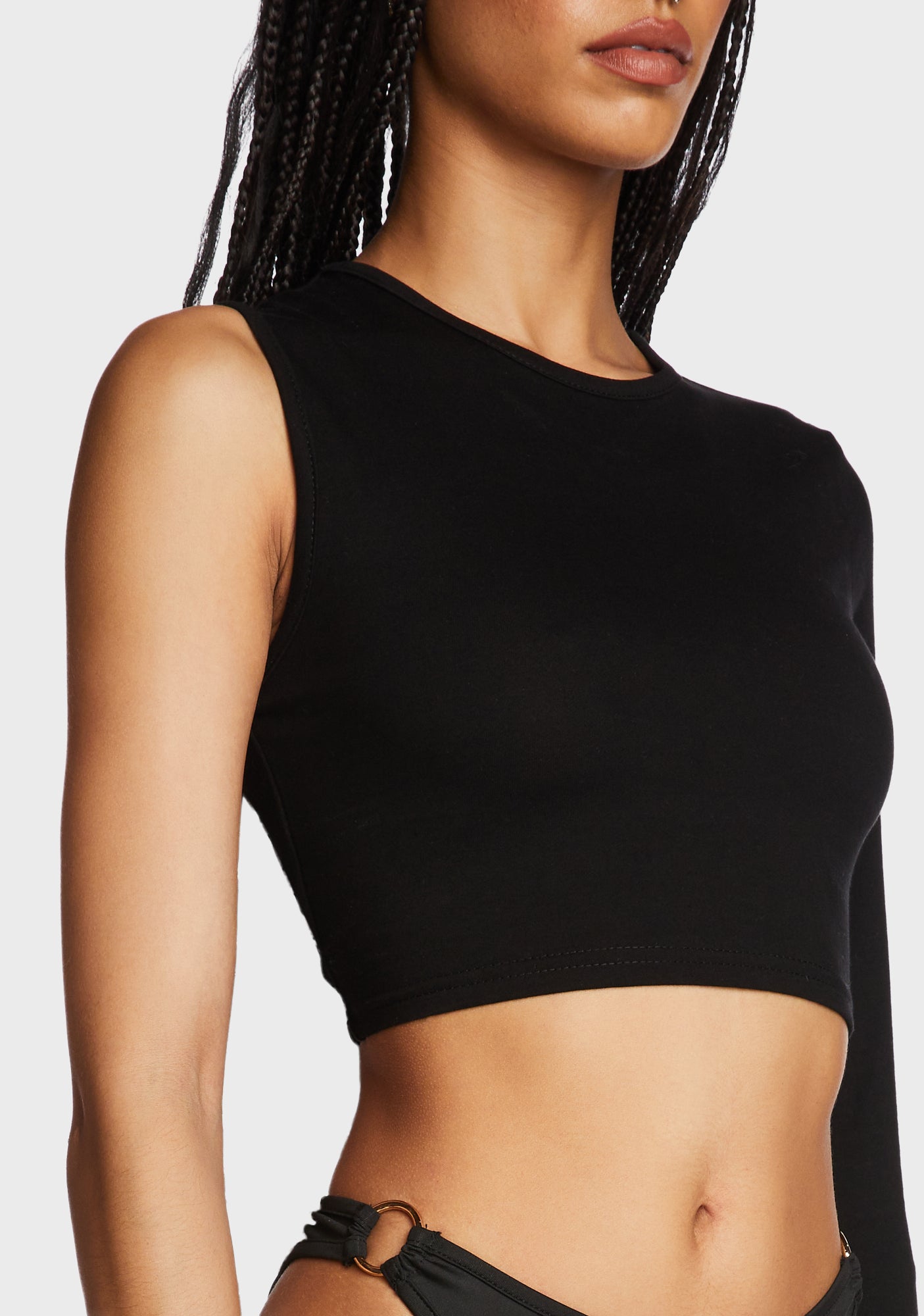 Edikted One Shoulder Sleeve Crop Top Black Dolls Kill