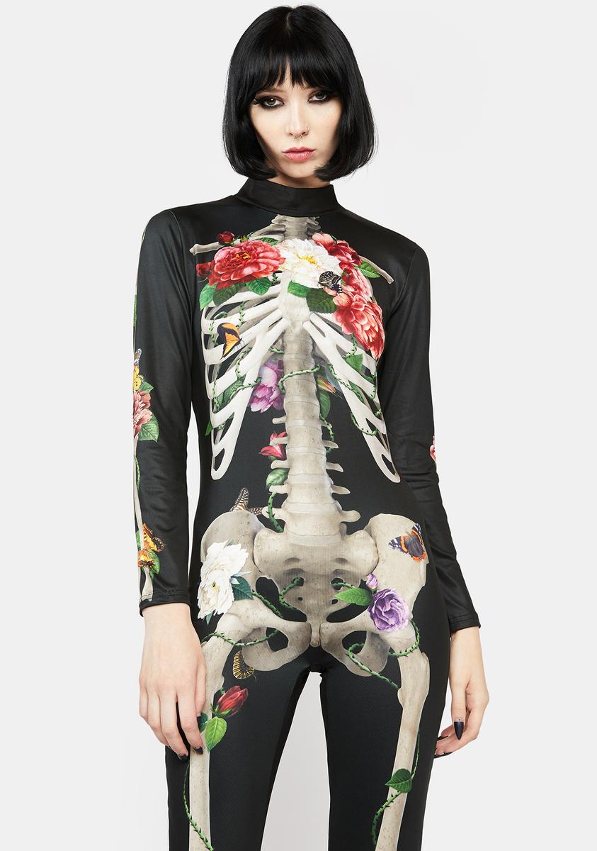 Blooming Bones Catsuit Costume,All Products : American Fashion Style Bags On Sale