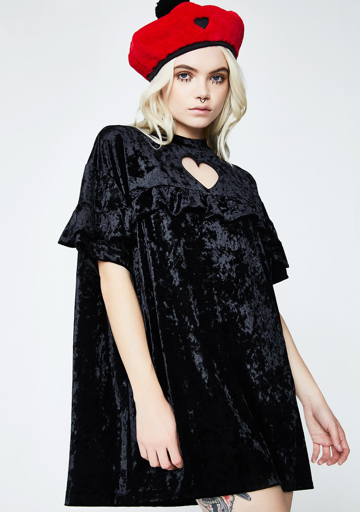 Crushed Heart Frilly Tee – Dolls Kill
